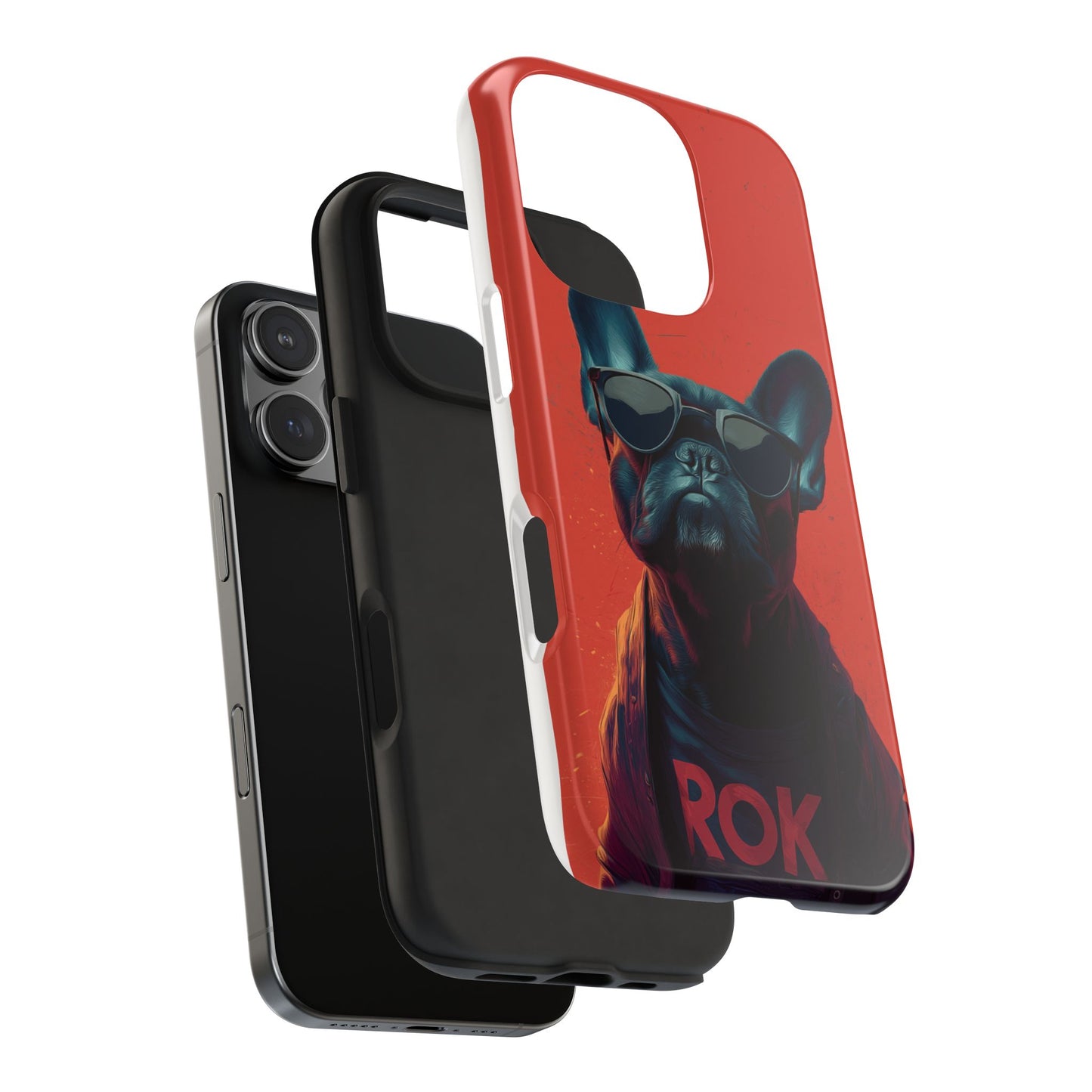 Rockin’ Dogs Tough Phone Case - Playful Guitarist & Cool Bulldog for Pet Lovers