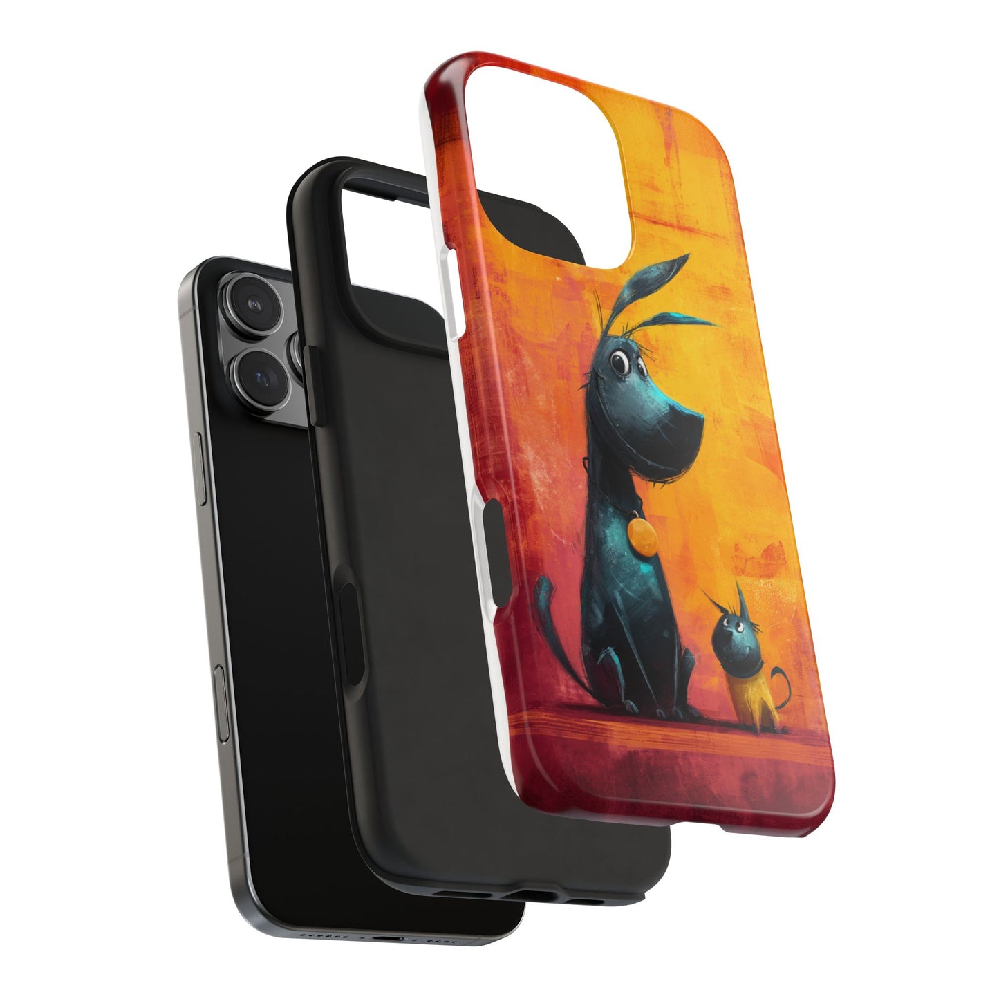 Colorful Dog & Cat Tough Phone Case – Fun Pet Lover Accessory