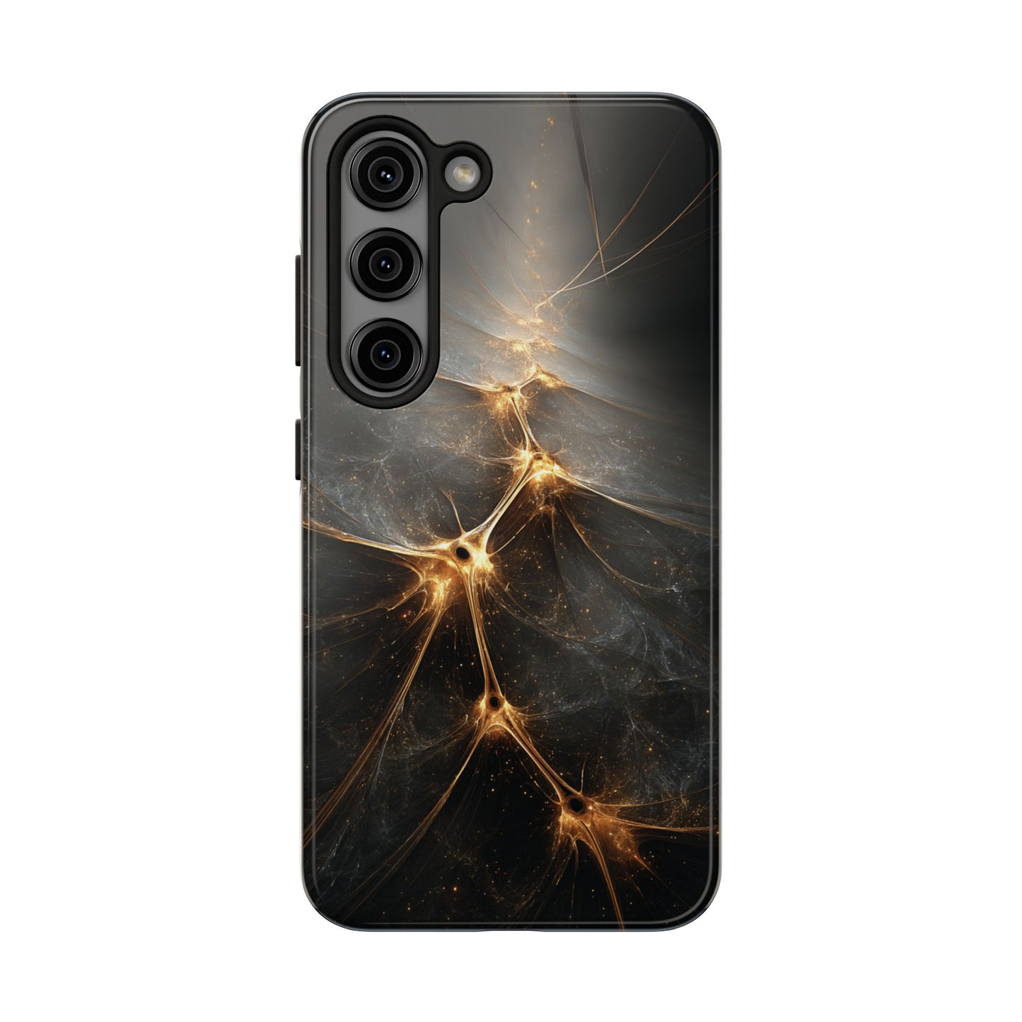 Tough Phone Case - Elegant Gold Fractal Design for Tech Lovers