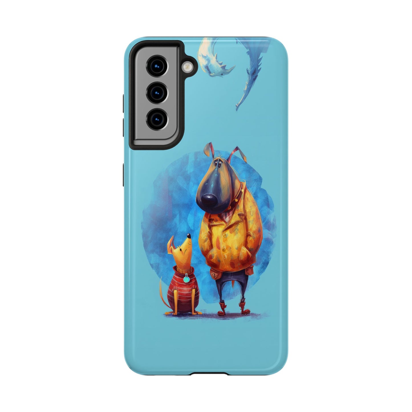 Whimsical Dog-Themed Tough Phone Case for Pet Lovers
