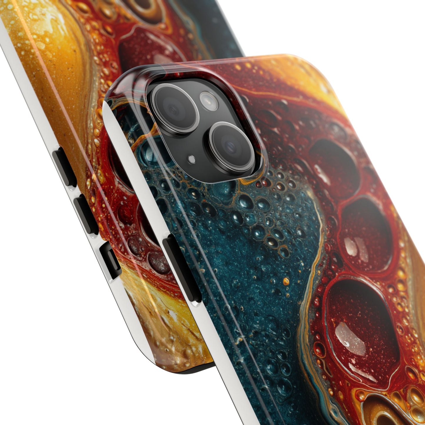 Artistic Tough Phone Case - Vibrant Fluid Design