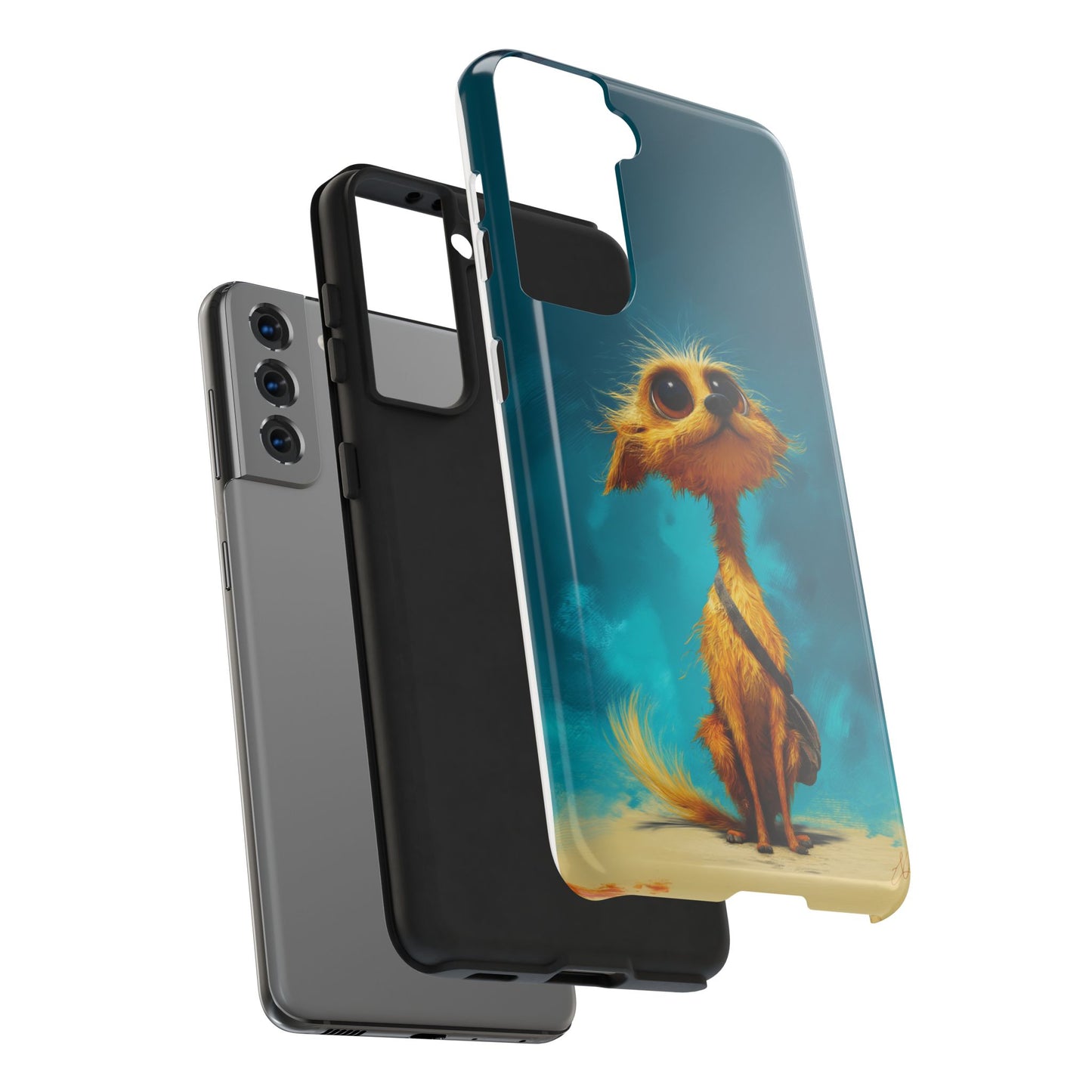 Whimsical Dog Art Tough Phone Case - Durable and Stylish Protection for Pet Lovers