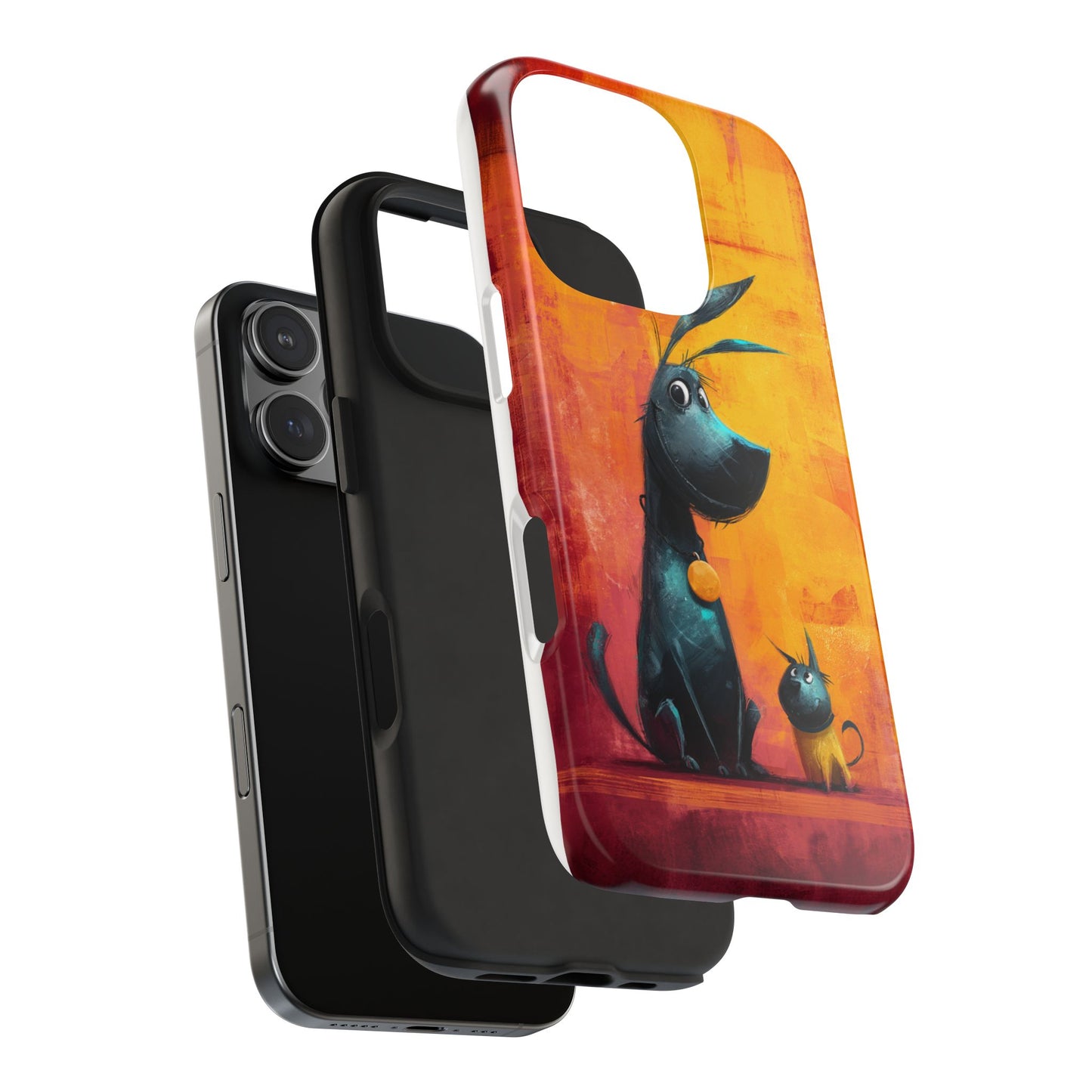 Colorful Dog & Cat Tough Phone Case – Fun Pet Lover Accessory