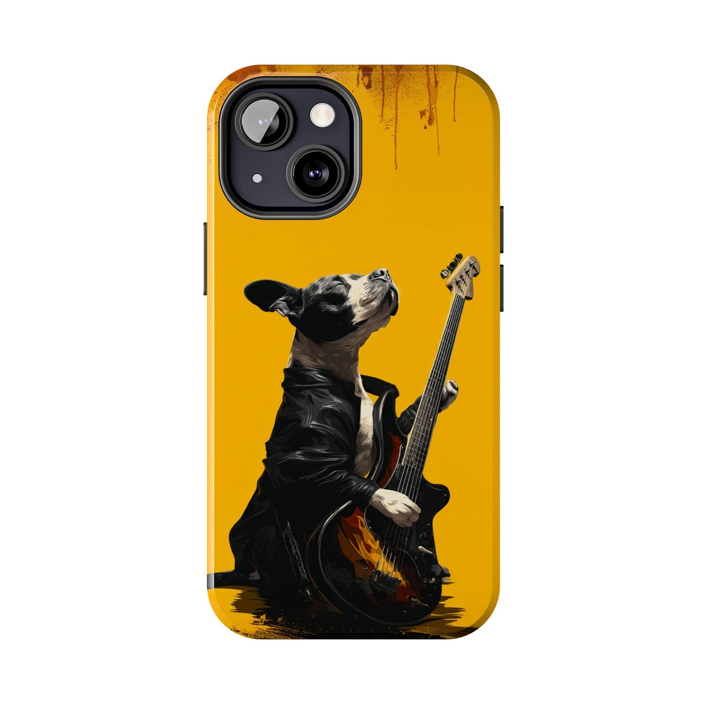 Rock Star Dog with Guitar Tough Phone Case – Wearable Art for Pet & Music Enthusiasts