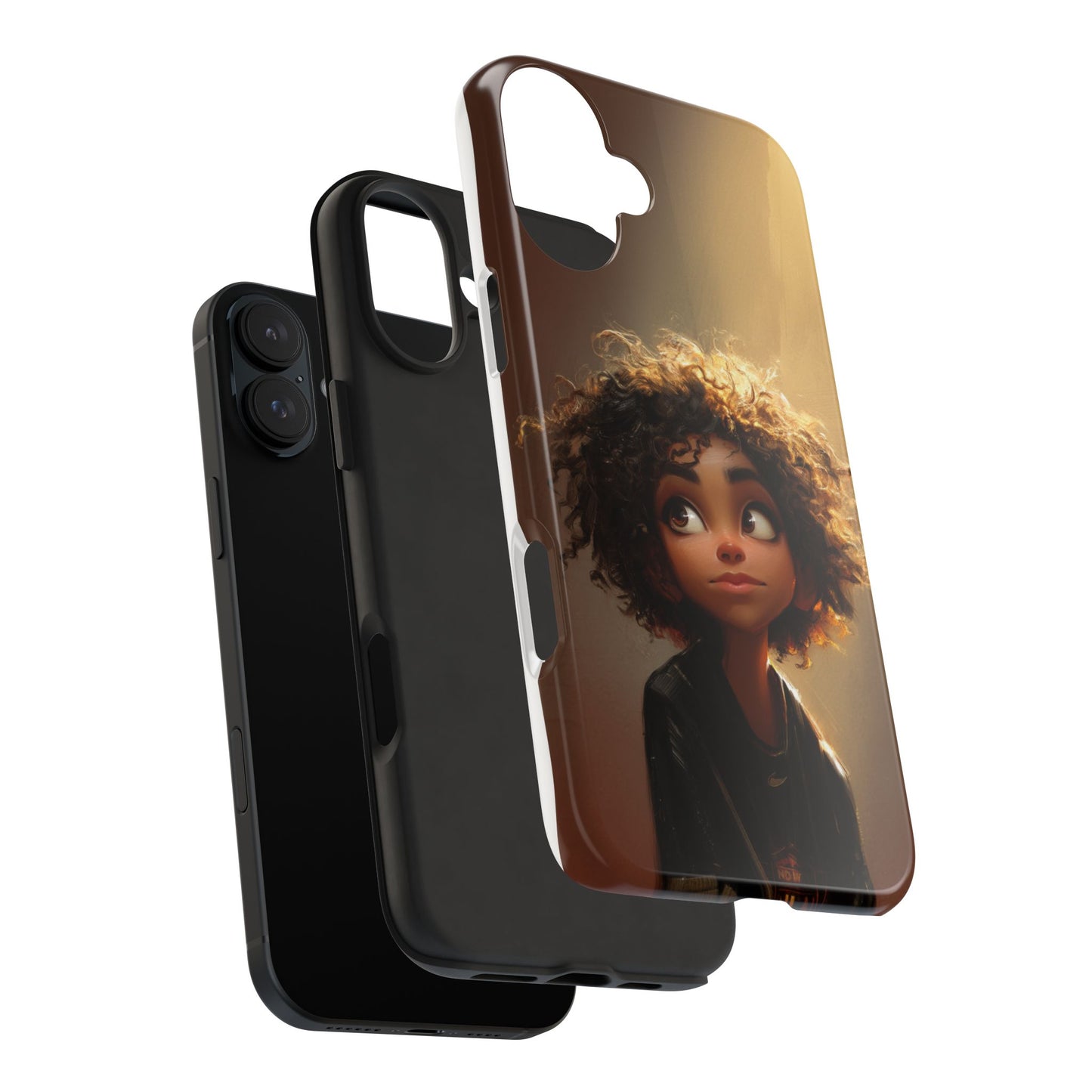 Artistic Tough Phone Case with Whimsical Character Design