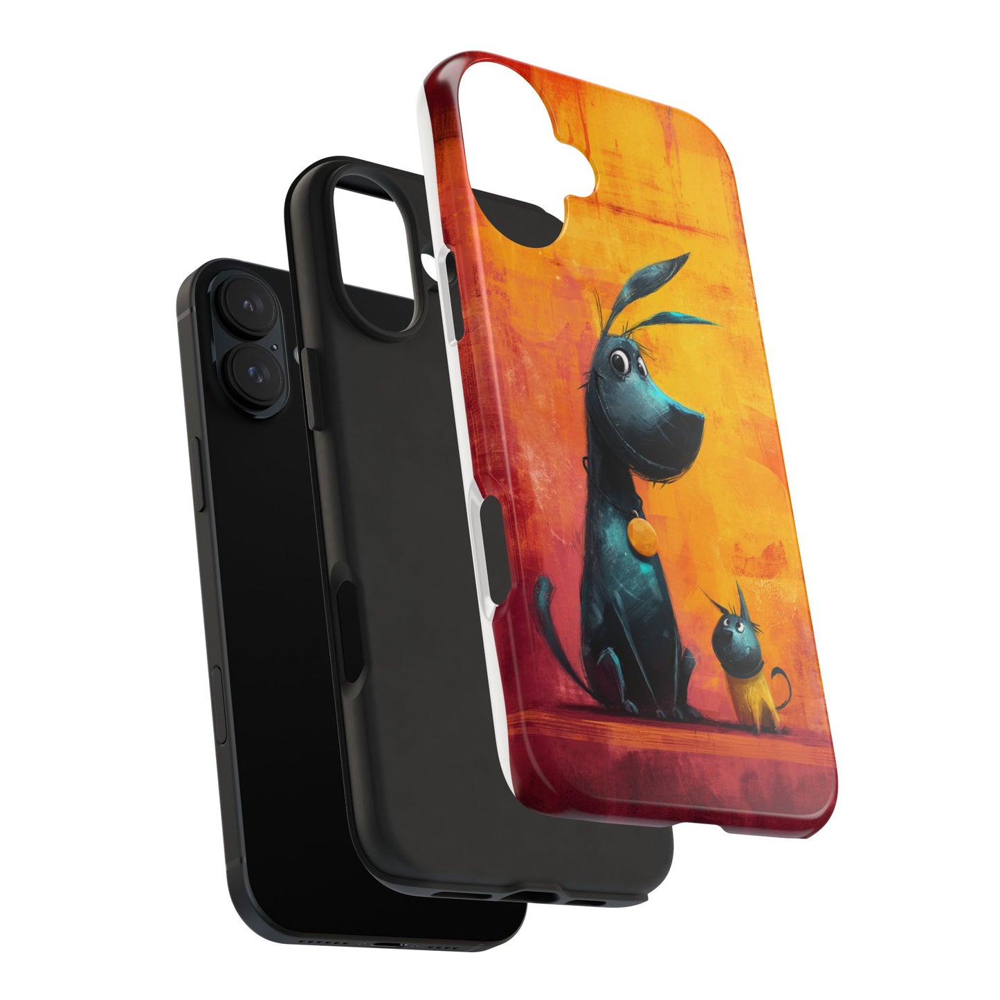 Colorful Dog & Cat Tough Phone Case – Fun Pet Lover Accessory