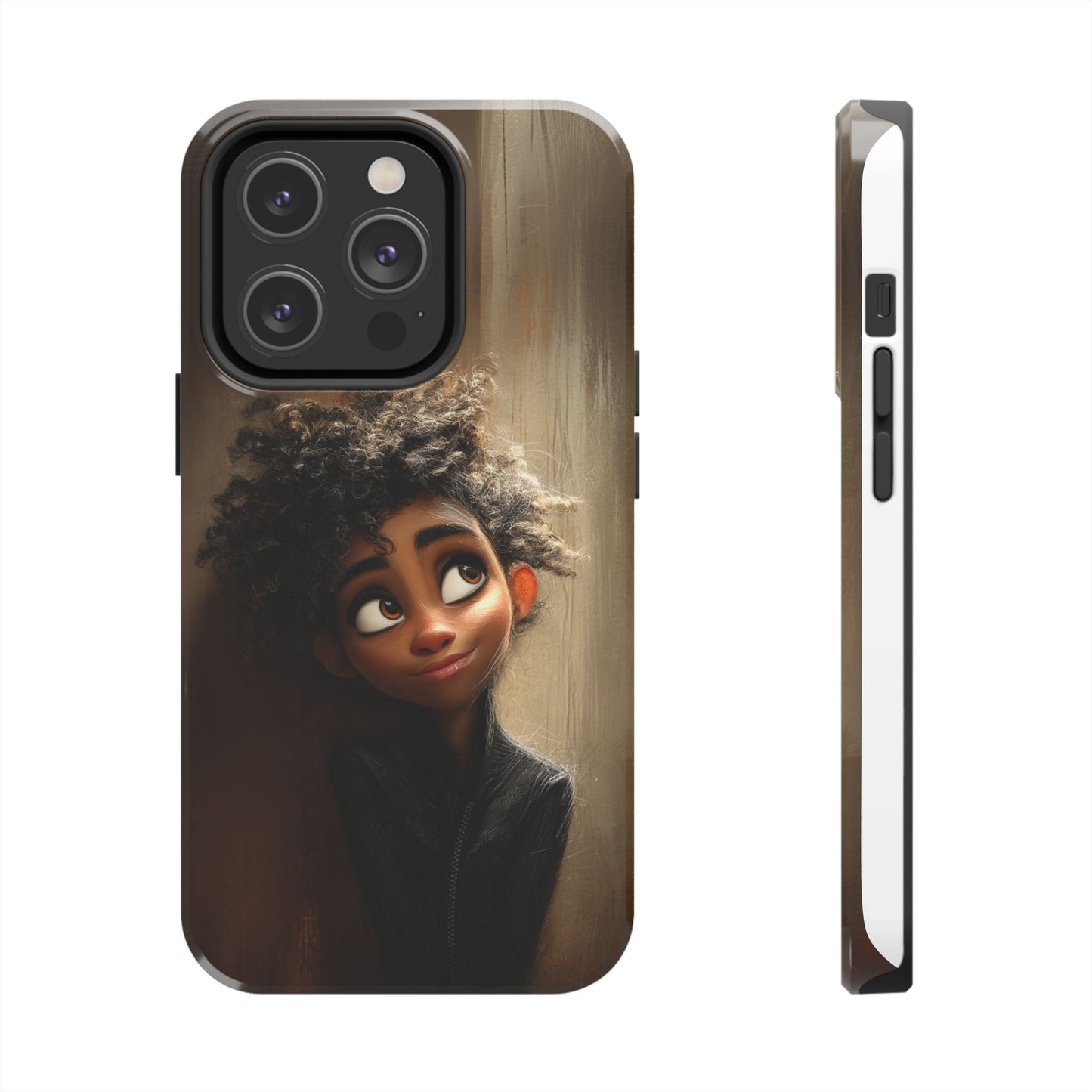 Stylish Tough Phone Case - Artistic Character Design for Teens