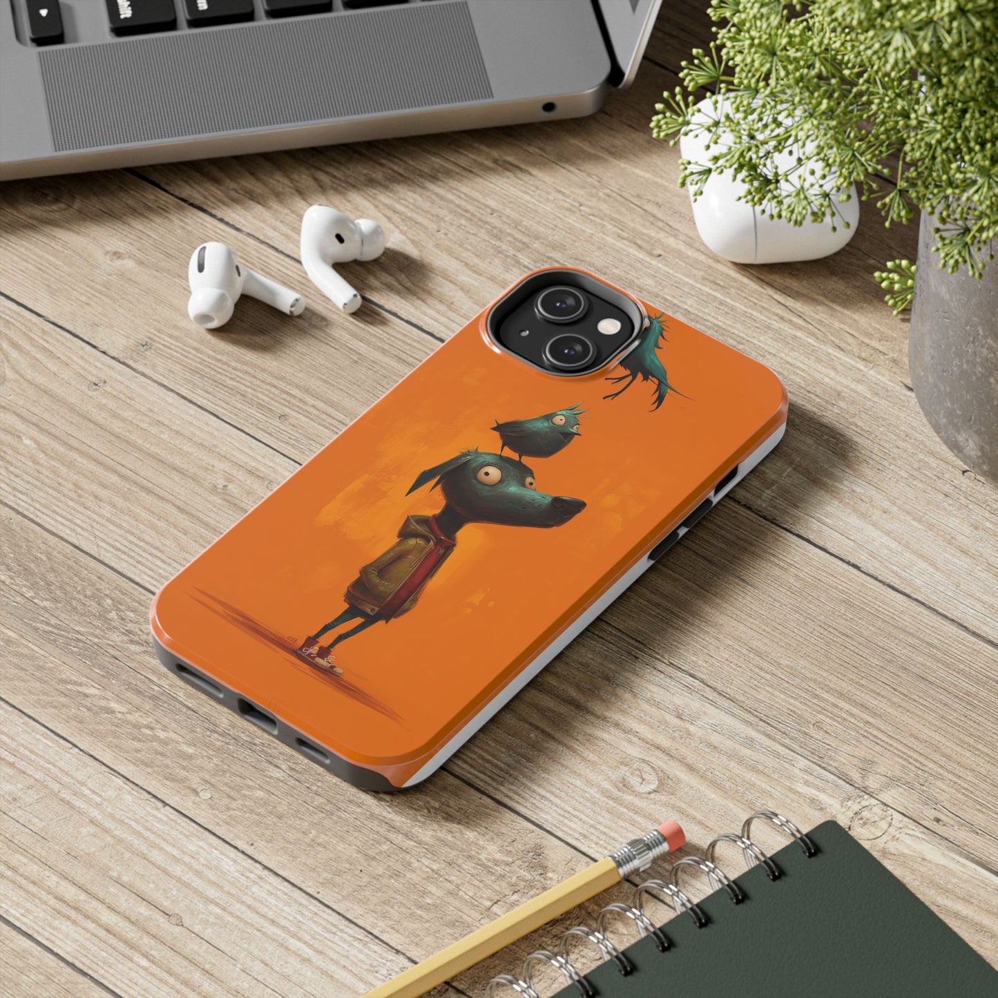 Fun Dog & Bird Tough Phone Cases - Quirky Animal Art for Pet Lovers