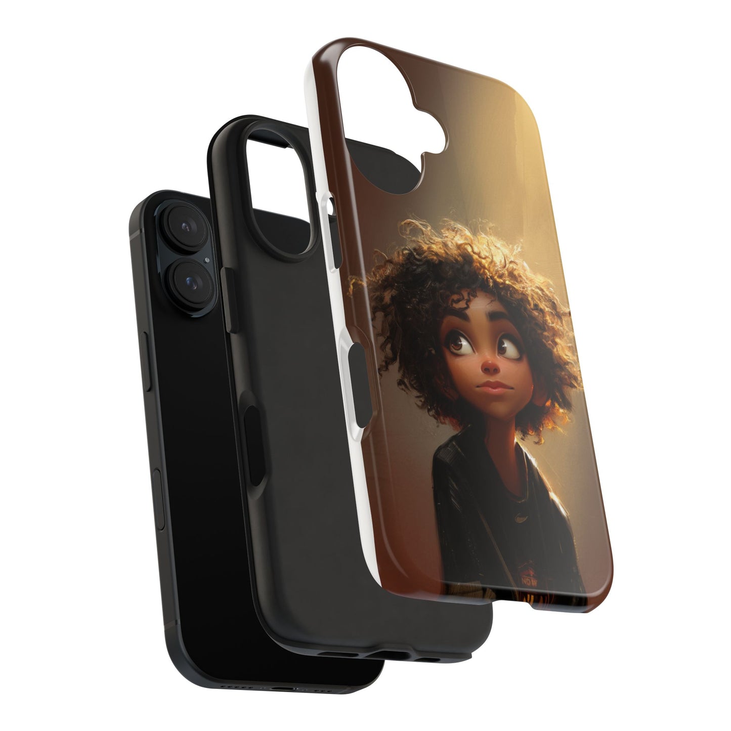 Artistic Tough Phone Case with Whimsical Character Design
