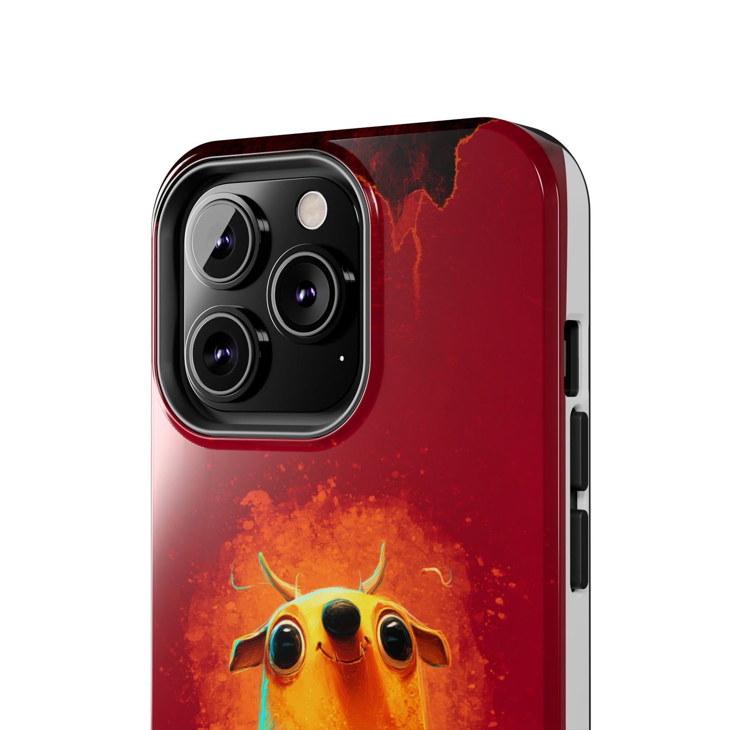 Whimsical Tough Phone Case - Cute Orange Monster Design