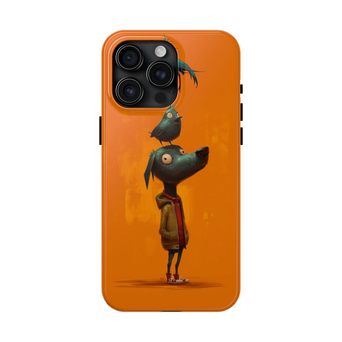 Fun Dog & Bird Tough Phone Cases - Quirky Animal Art for Pet Lovers