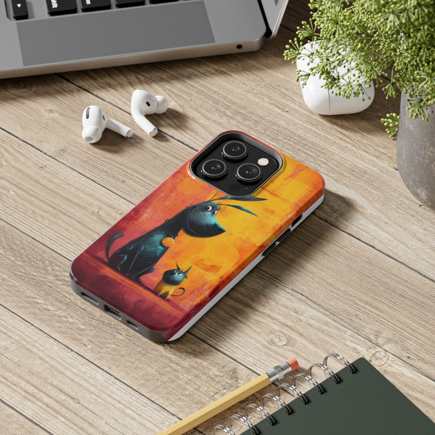 Colorful Dog & Cat Tough Phone Case – Fun Pet Lover Accessory