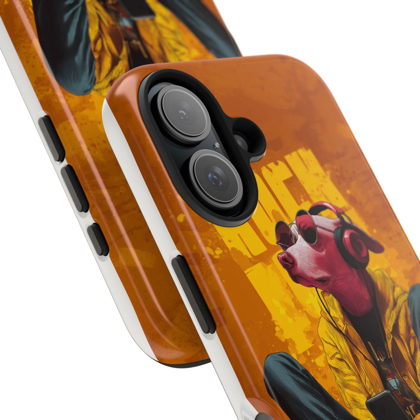 Dog with Pink Sunglasses and Headphones Tough Phone Case