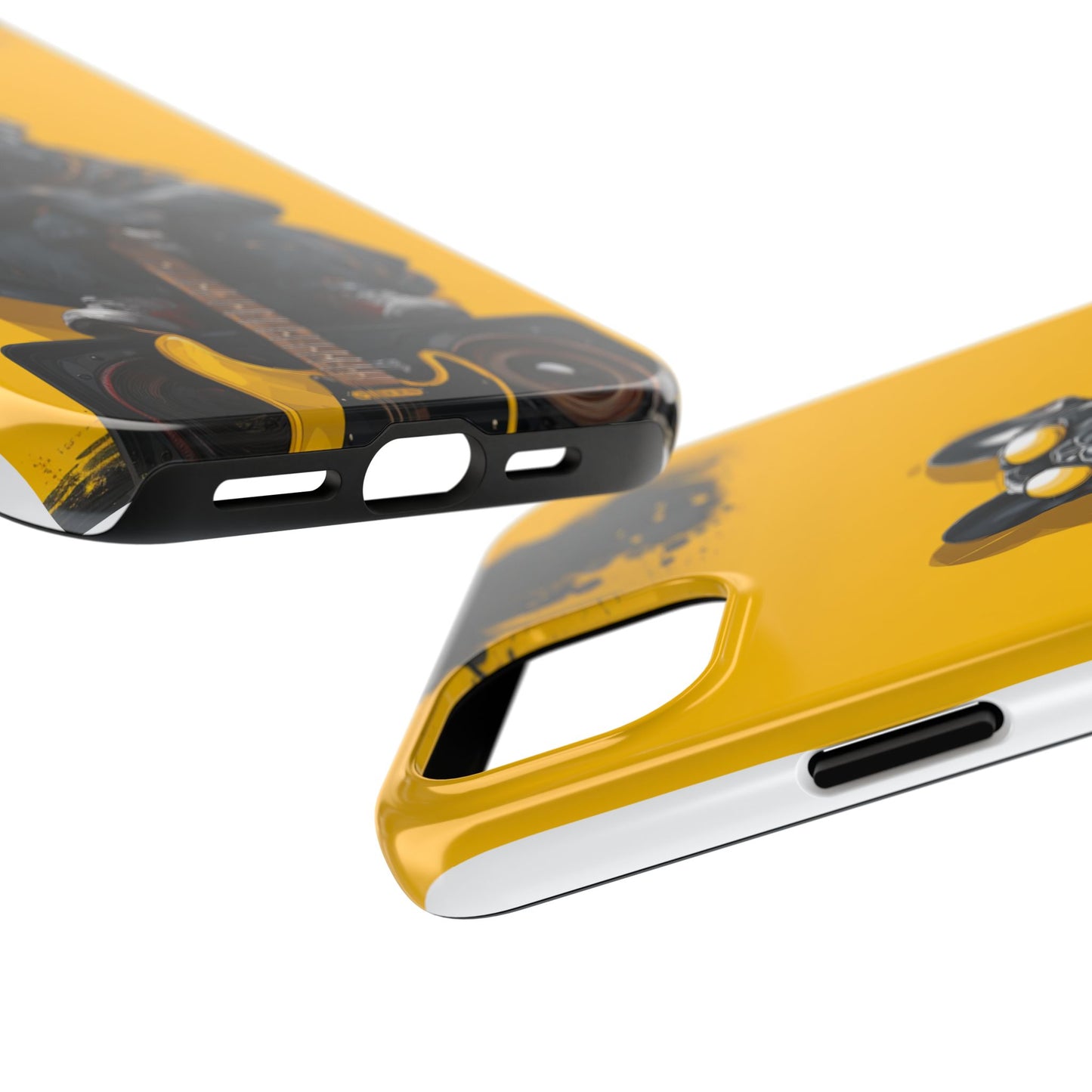 Rebellious Dog with Guitar Tough Phone Case – Wearable Art for Pet & Music Lovers