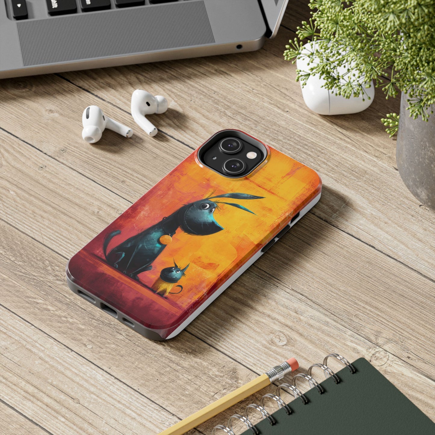 Colorful Dog & Cat Tough Phone Case – Fun Pet Lover Accessory