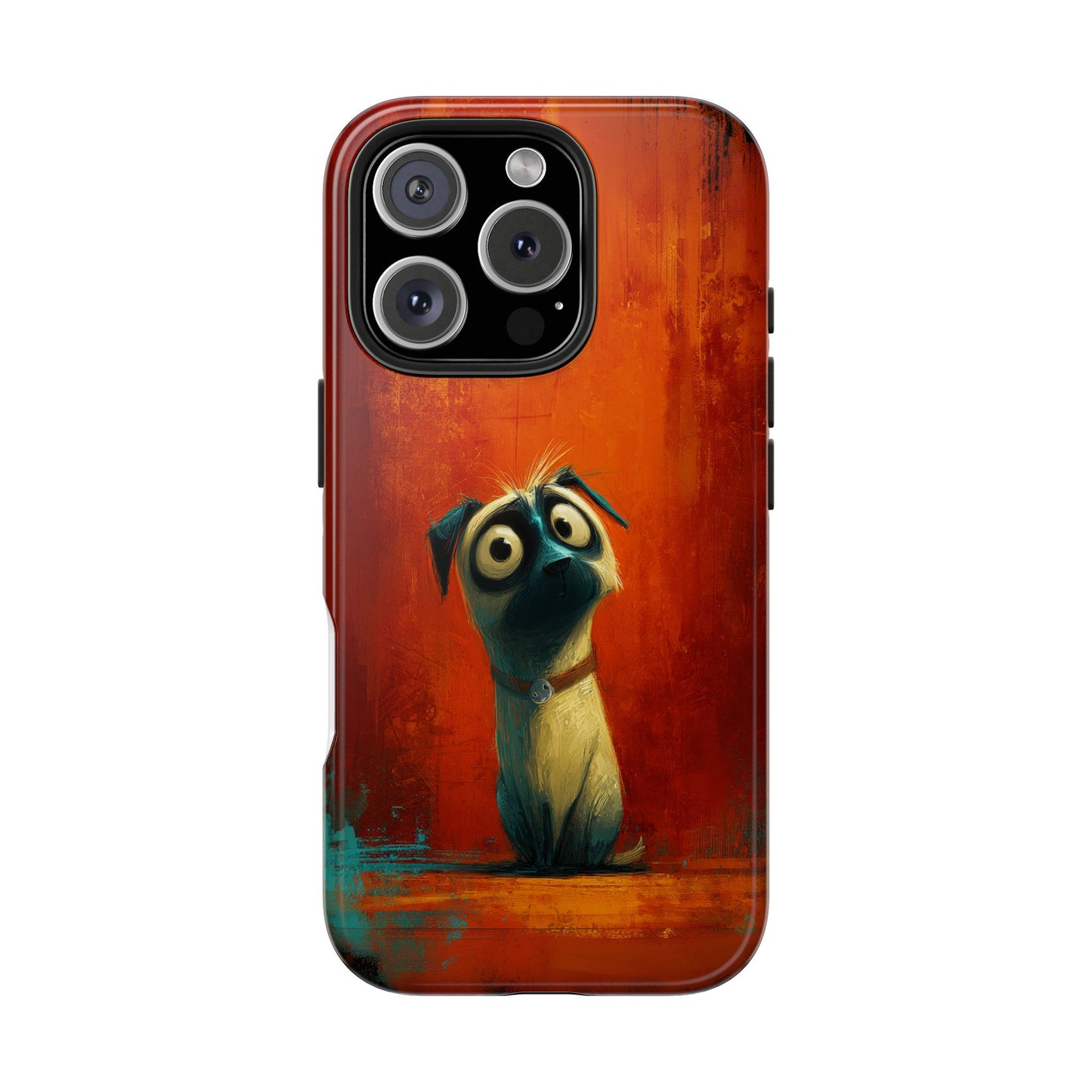 Whimsical Dog Art Tough Phone Case - Durable Protection for Pet Lovers