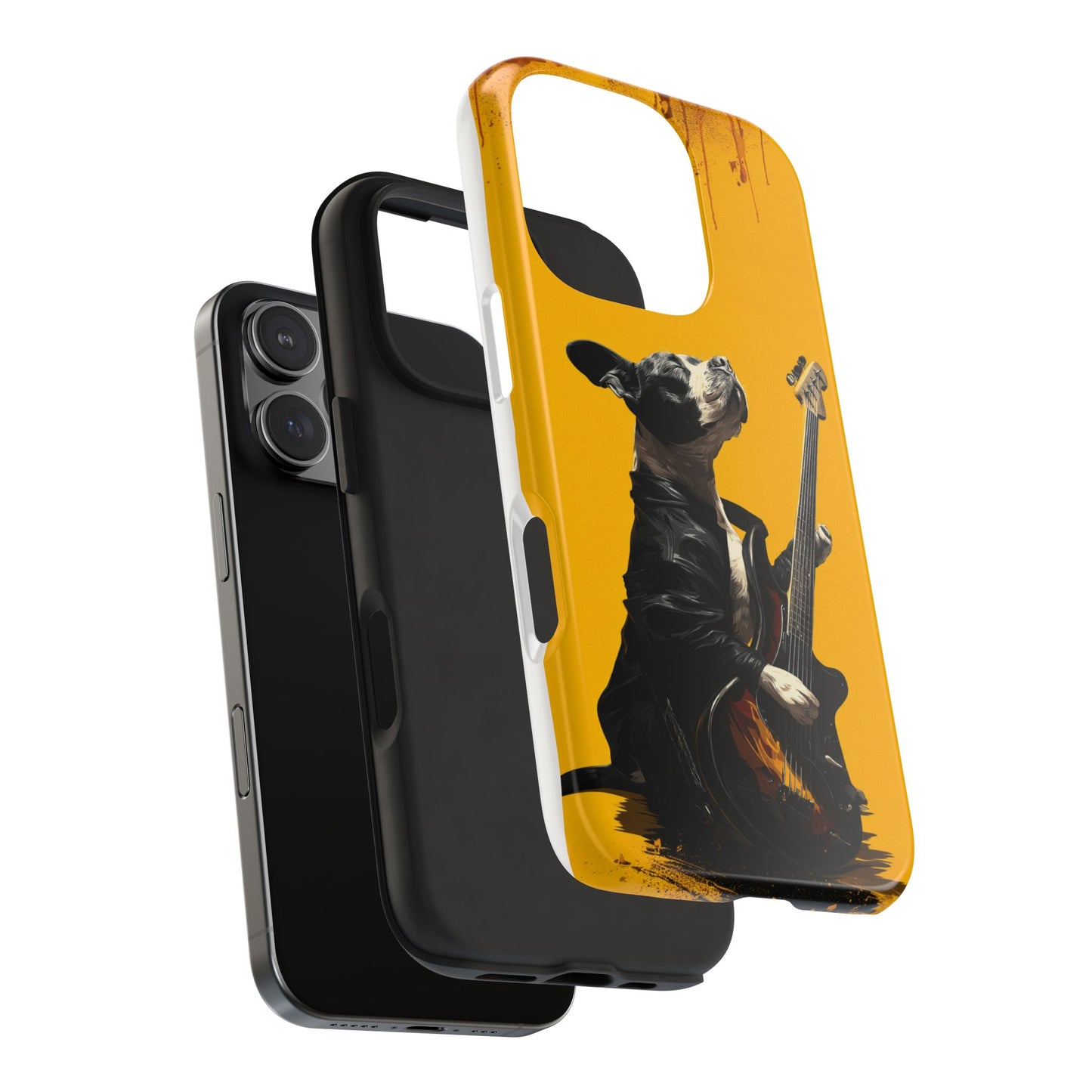 Rock Star Dog with Guitar Tough Phone Case – Wearable Art for Pet & Music Enthusiasts