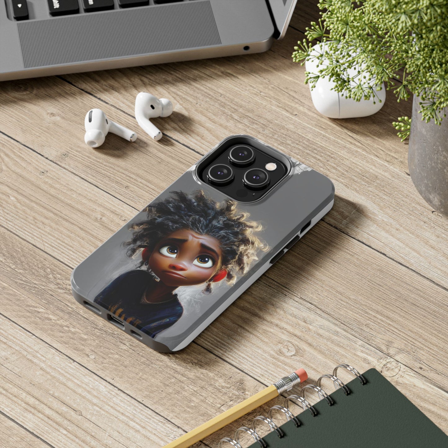 Whimsical Tough Phone Case - Artistic Design for Kids and Tweens