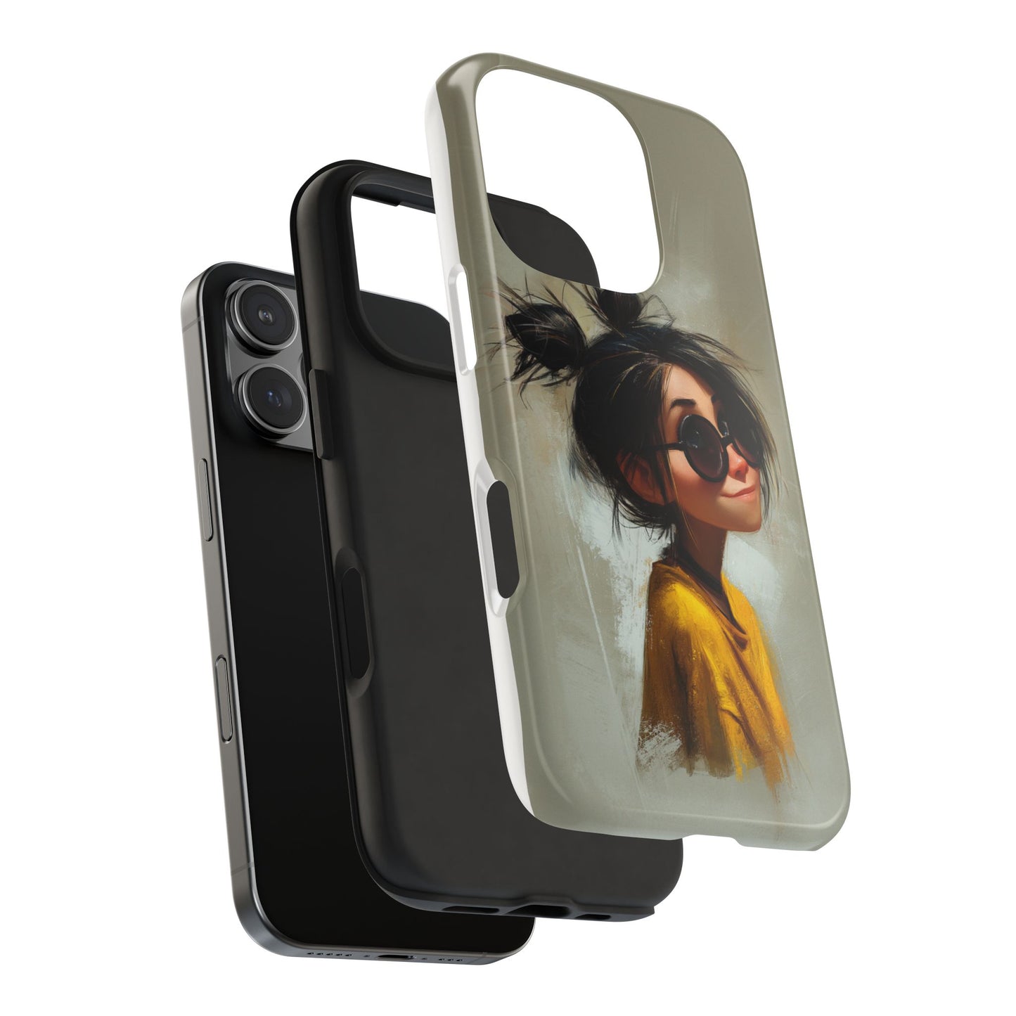 Trendy Tough Phone Case – Stylish Illustrated Girl Design for Fashion Lovers