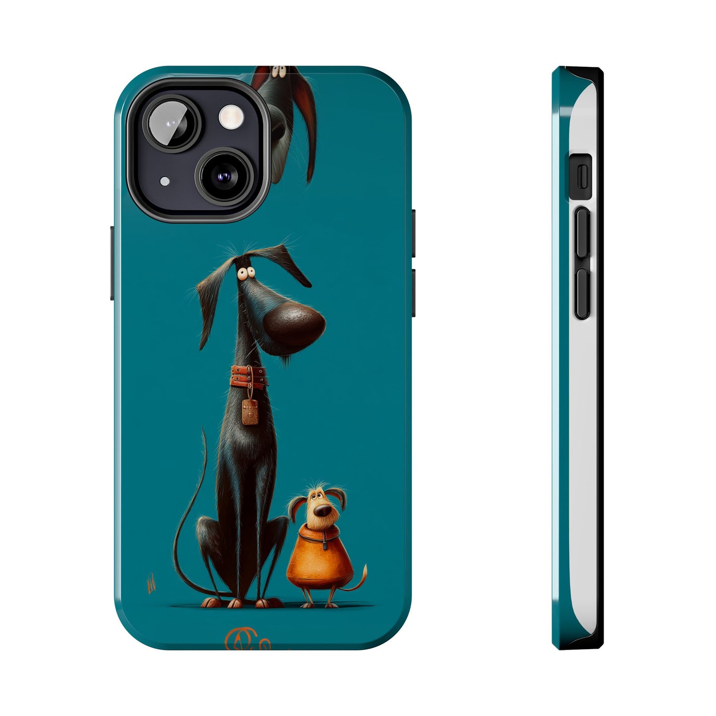 Whimsical Dog Art Tough Phone Case - Durable Protection for Pet Lovers