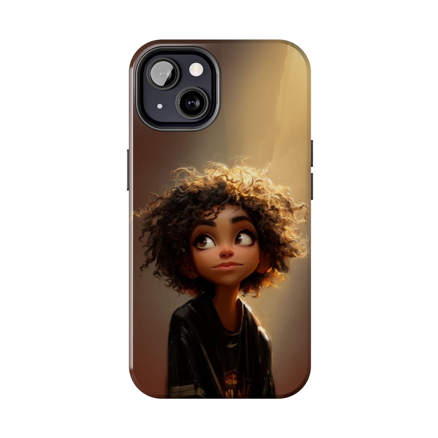 Artistic Tough Phone Case with Whimsical Character Design