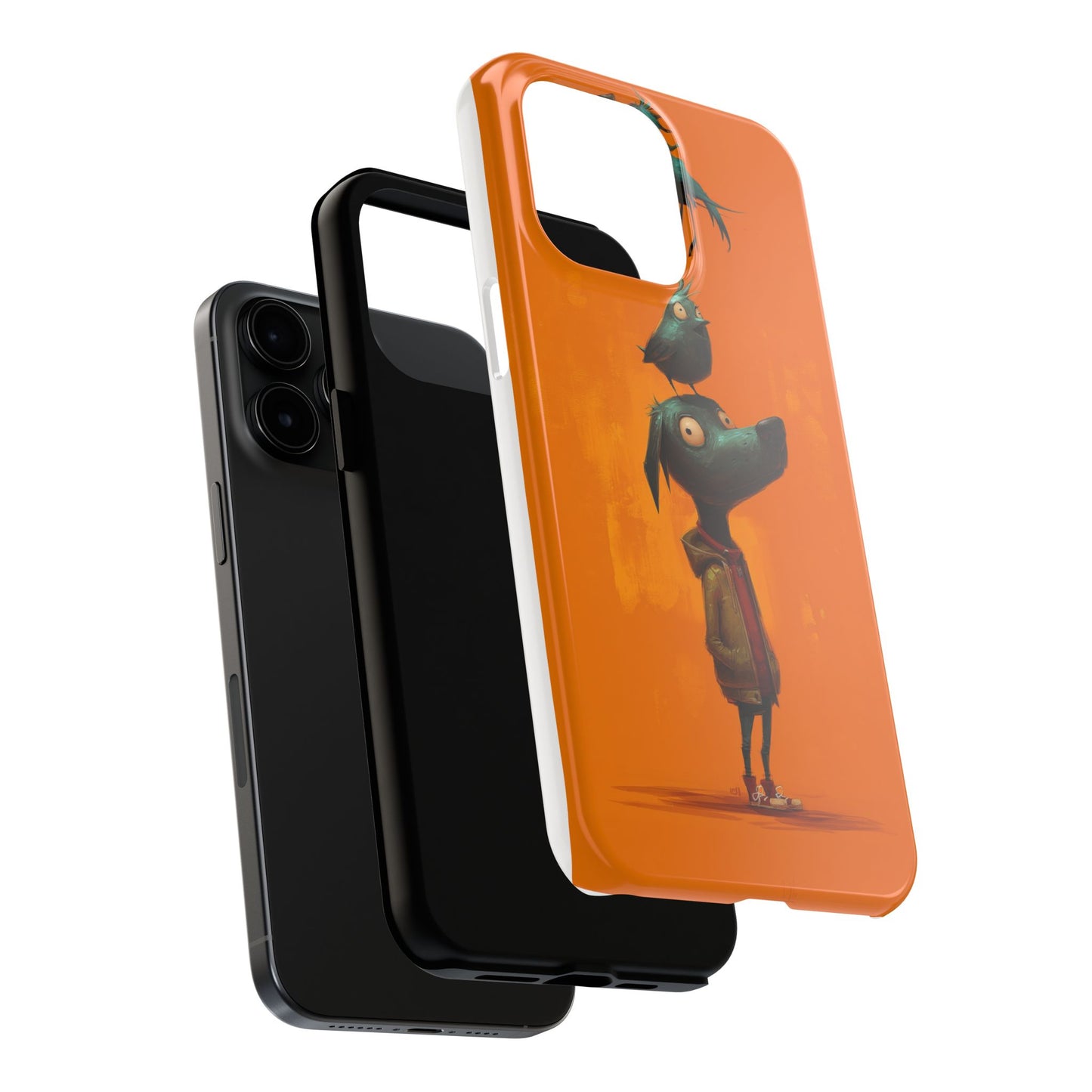 Fun Dog & Bird Tough Phone Cases - Quirky Animal Art for Pet Lovers
