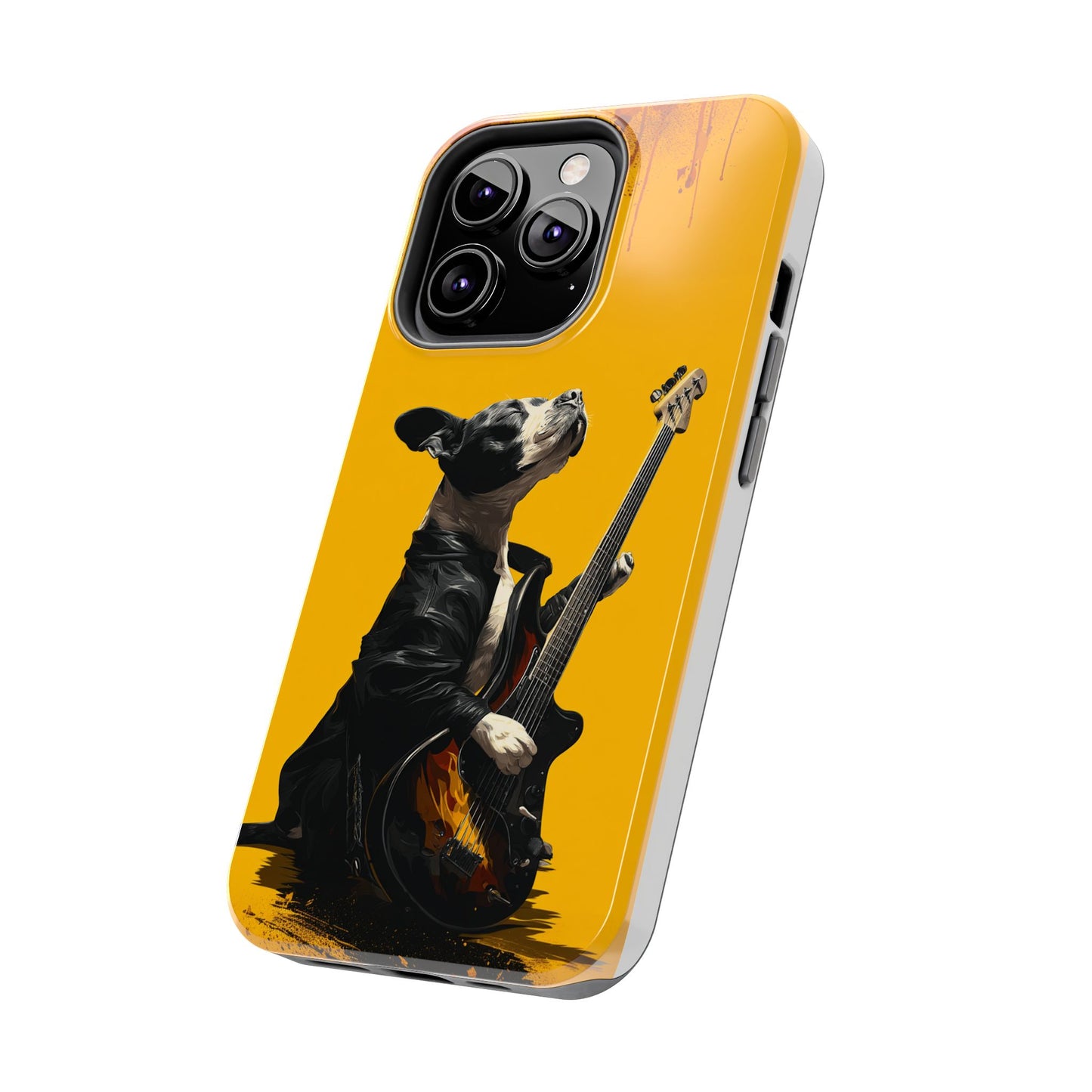 Rock Star Dog with Guitar Tough Phone Case – Wearable Art for Pet & Music Enthusiasts