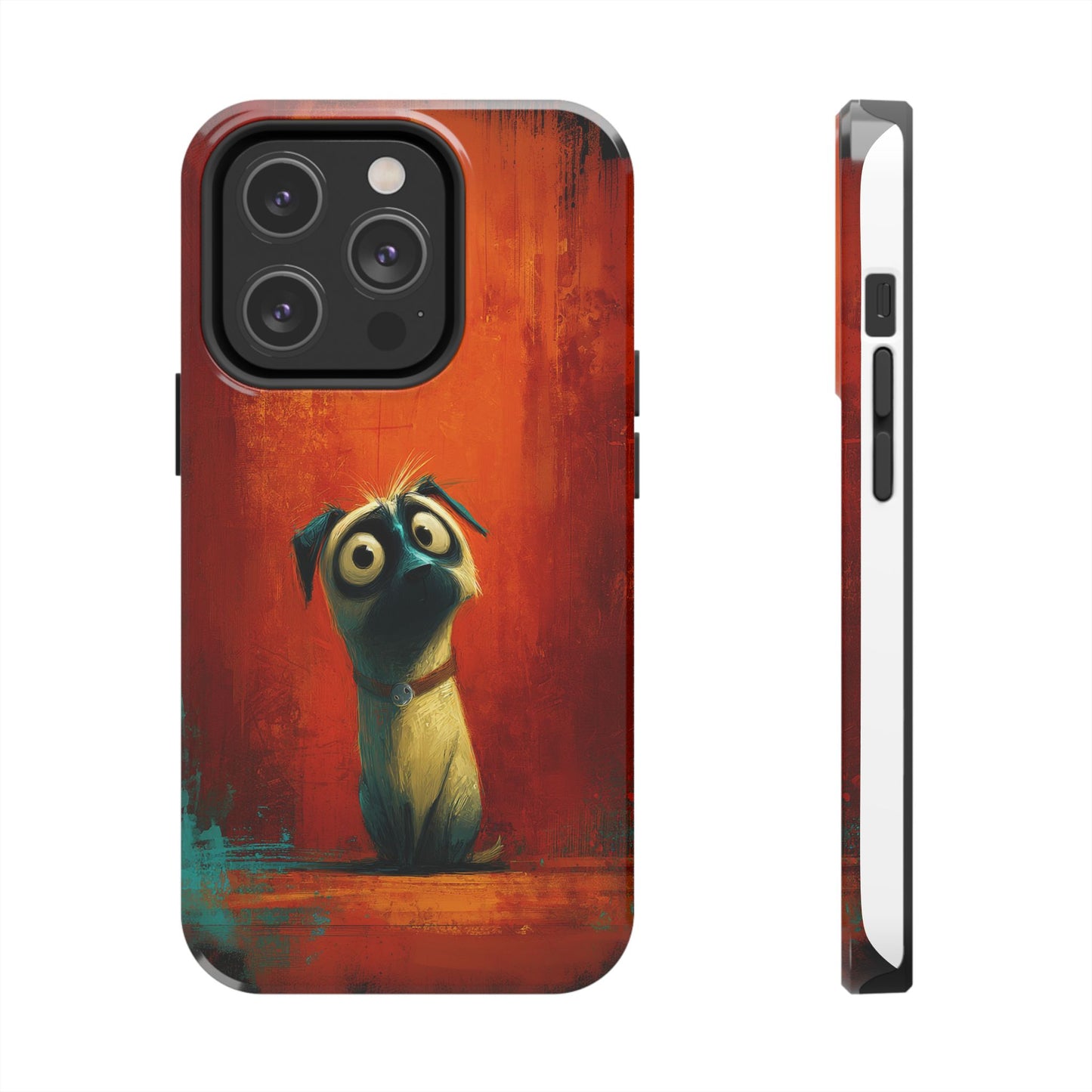 Whimsical Dog Art Tough Phone Case - Durable Protection for Pet Lovers