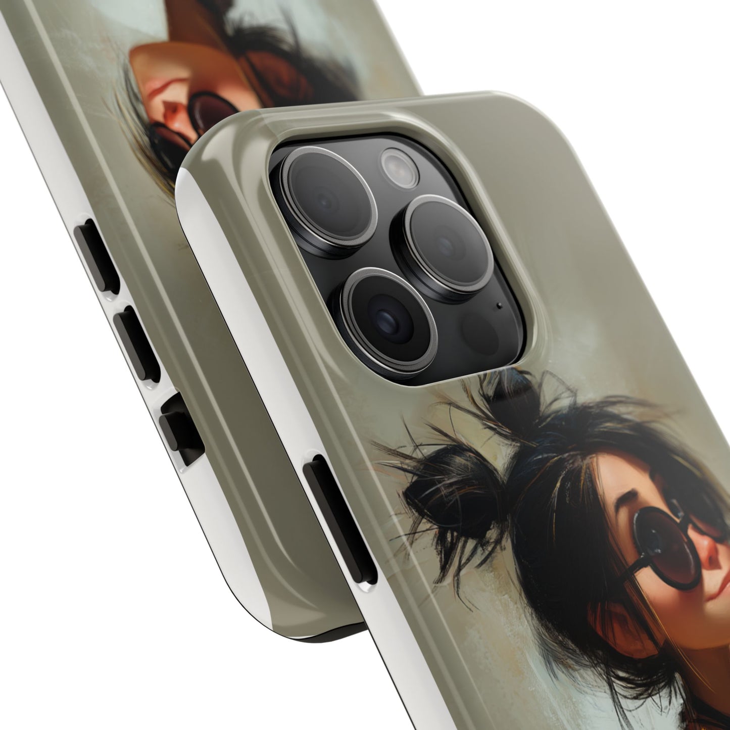 Trendy Tough Phone Case – Stylish Illustrated Girl Design for Fashion Lovers