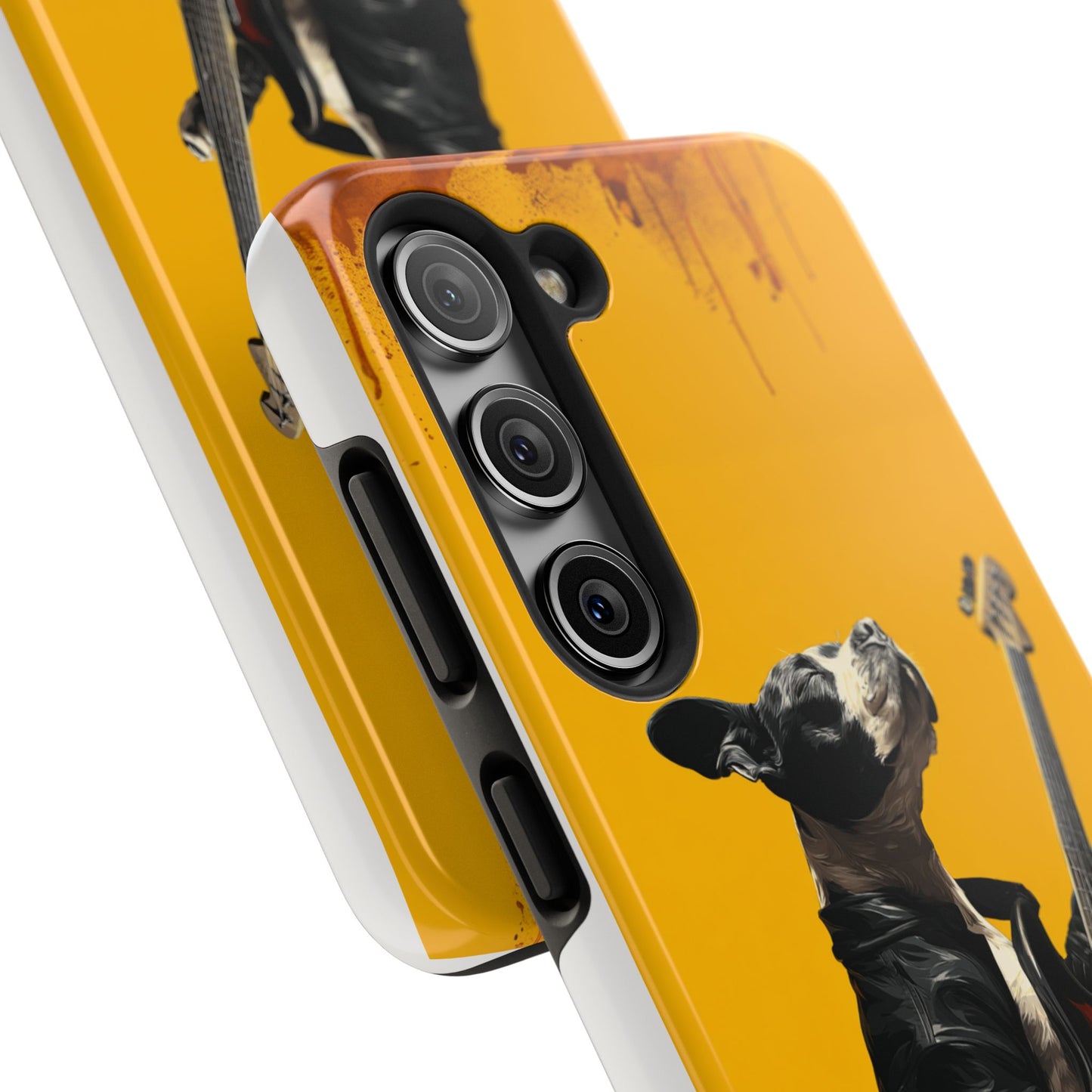 Rock Star Dog with Guitar Tough Phone Case – Wearable Art for Pet & Music Enthusiasts