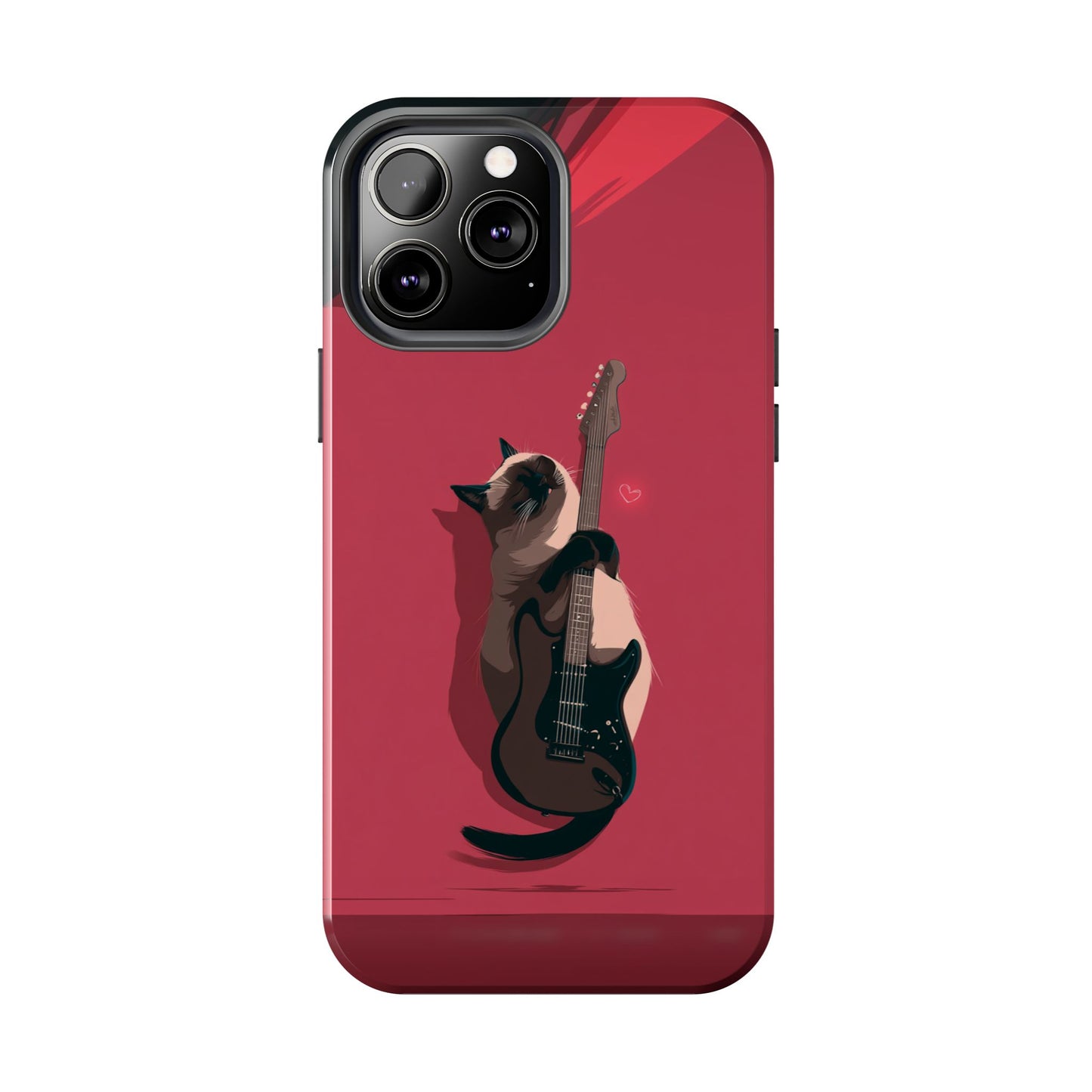 Charming Cat with Guitar Tough Phone Case – Wearable Art for Cat & Music Lovers
