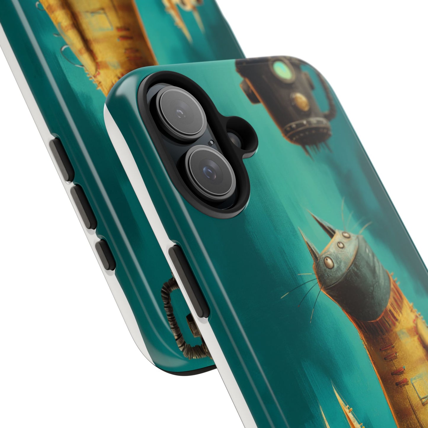 Whimsical Cat Adventure Tough Phone Case - Unique Design for Animal Lovers