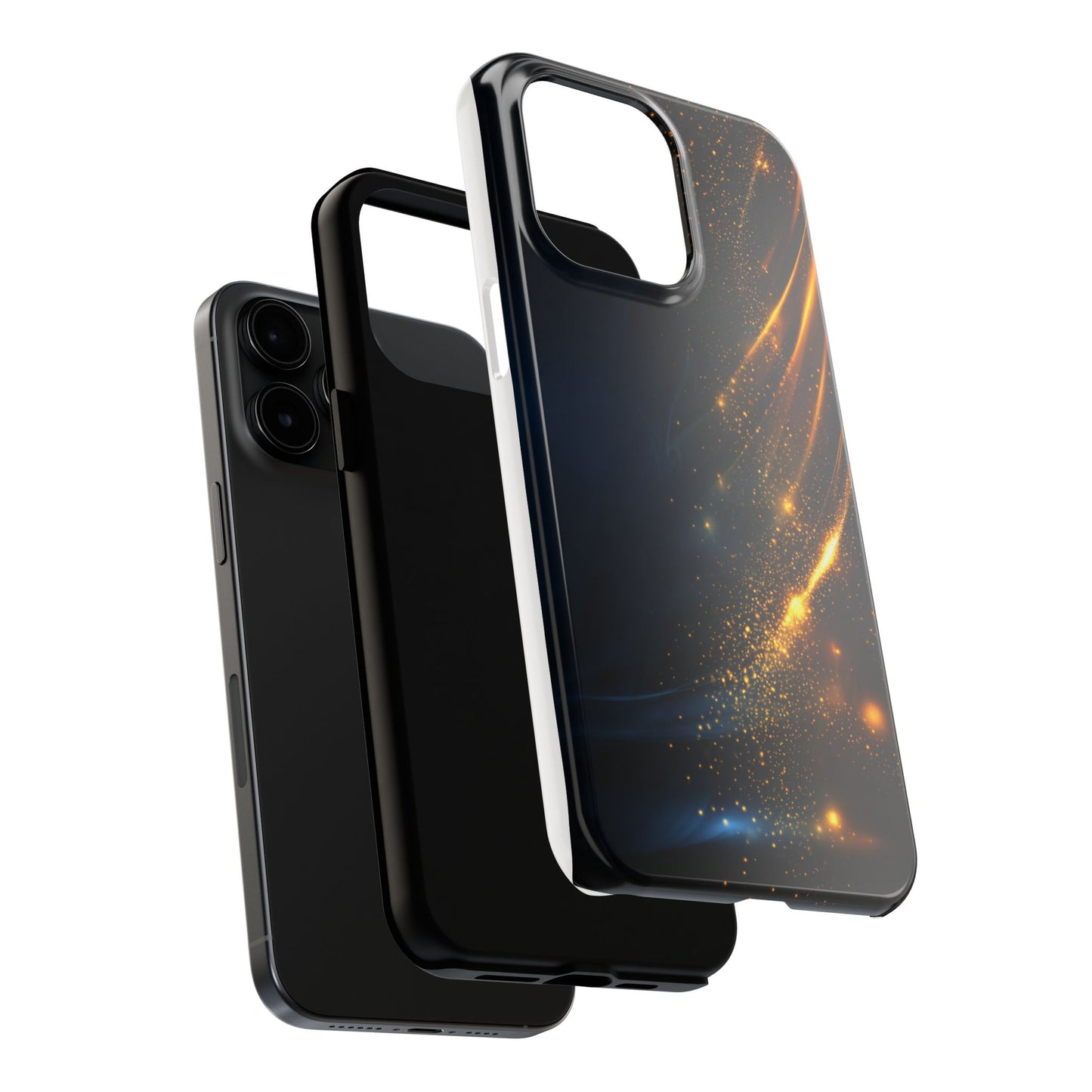 Galaxy Glitter Tough Phone Case - Shockproof Protection for iPhone