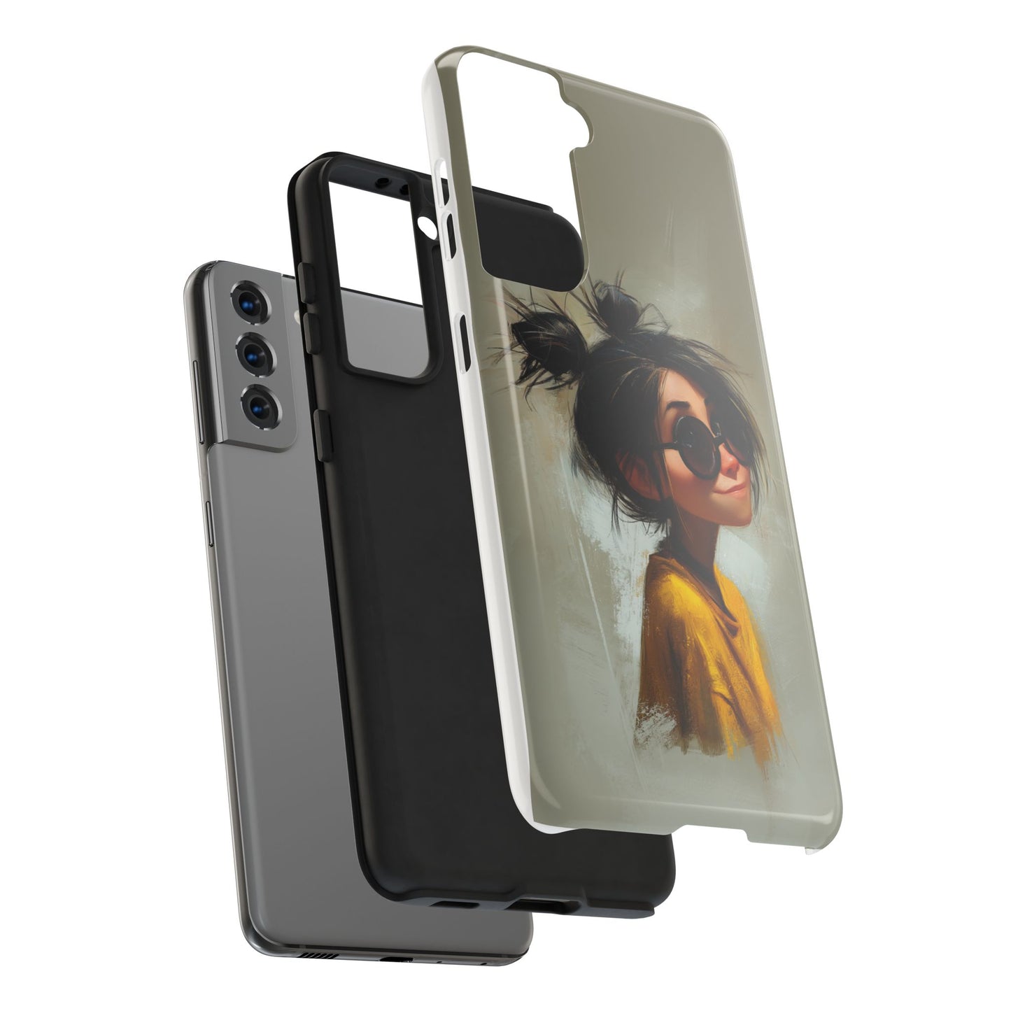 Trendy Tough Phone Case – Stylish Illustrated Girl Design for Fashion Lovers