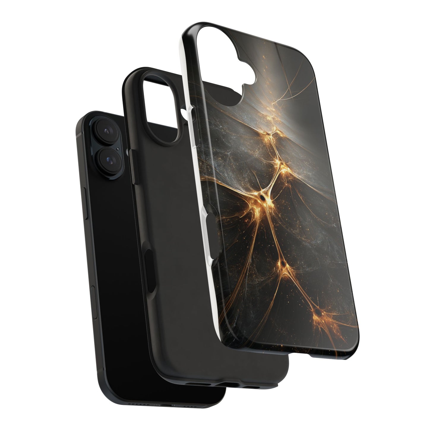 Tough Phone Case - Elegant Gold Fractal Design for Tech Lovers