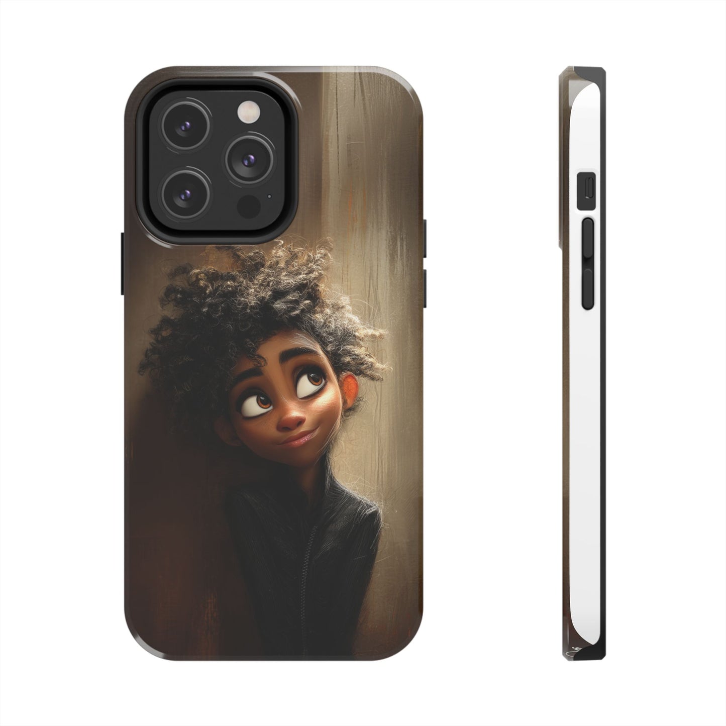Stylish Tough Phone Case - Artistic Character Design for Teens