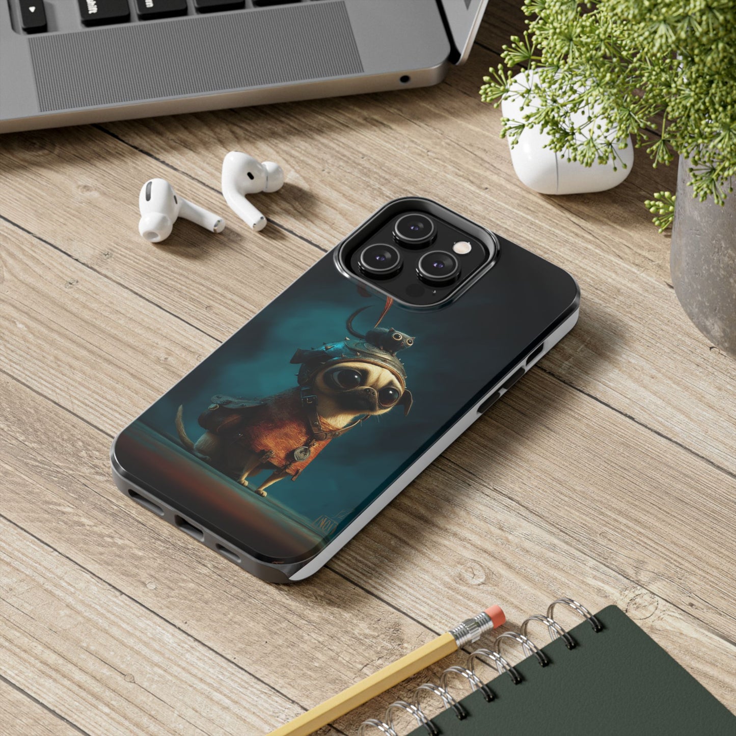 Cute Pug Adventure Tough Phone Case - Durable Protection for Pet Lovers