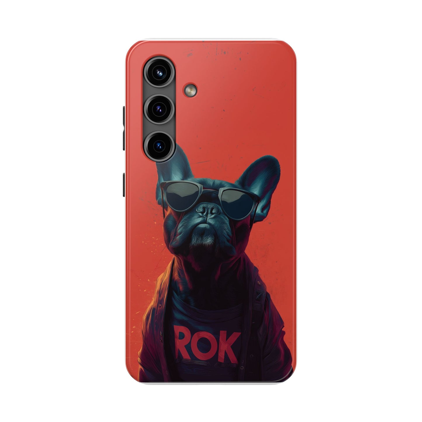 Rockin’ Dogs Tough Phone Case - Playful Guitarist & Cool Bulldog for Pet Lovers