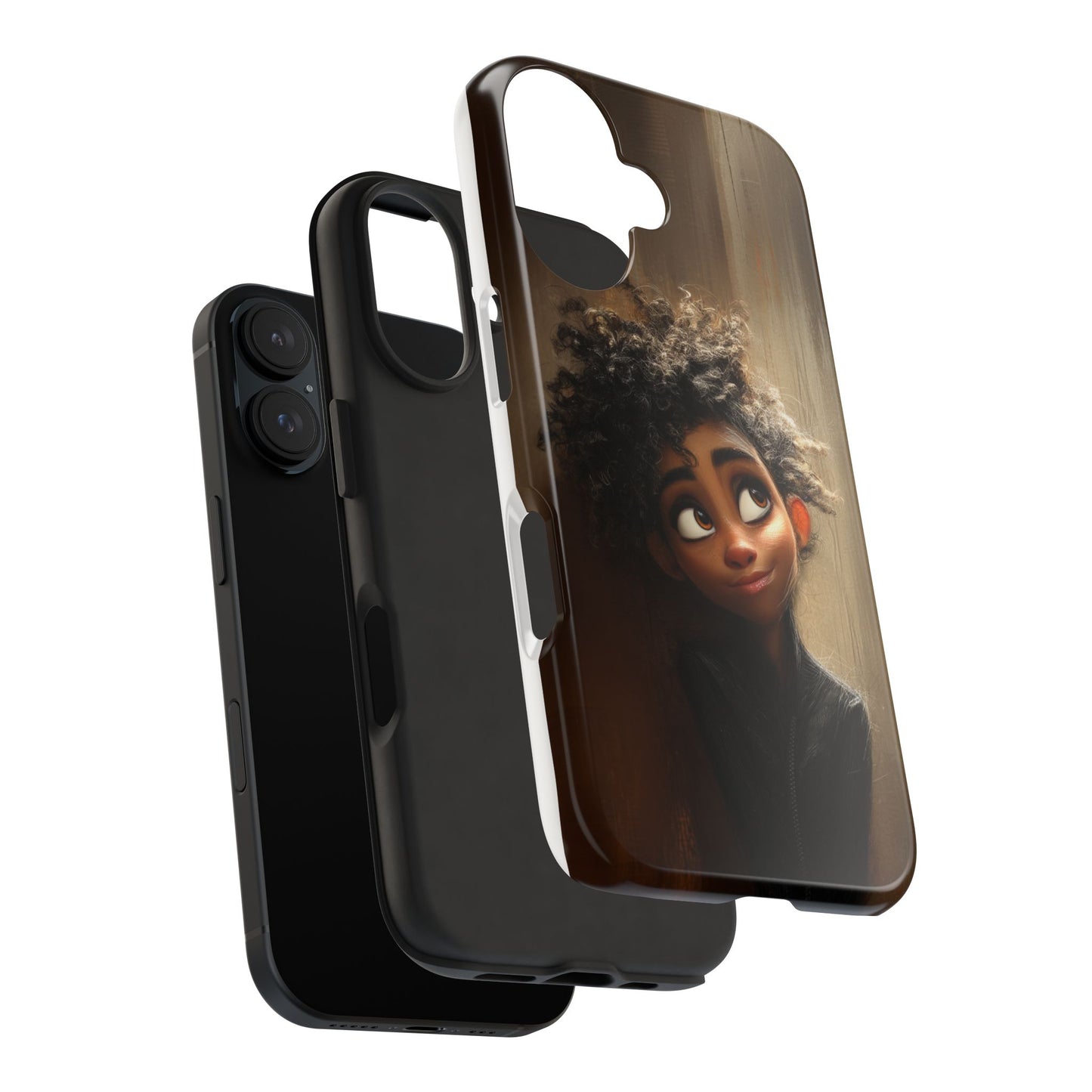 Stylish Tough Phone Case - Artistic Character Design for Teens