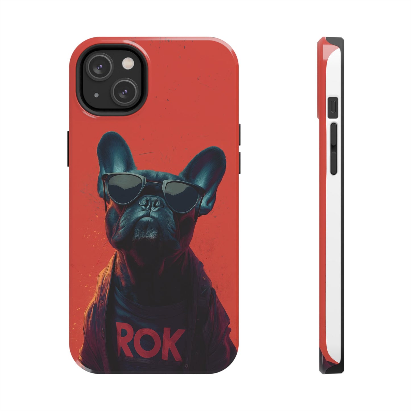 Rockin’ Dogs Tough Phone Case - Playful Guitarist & Cool Bulldog for Pet Lovers