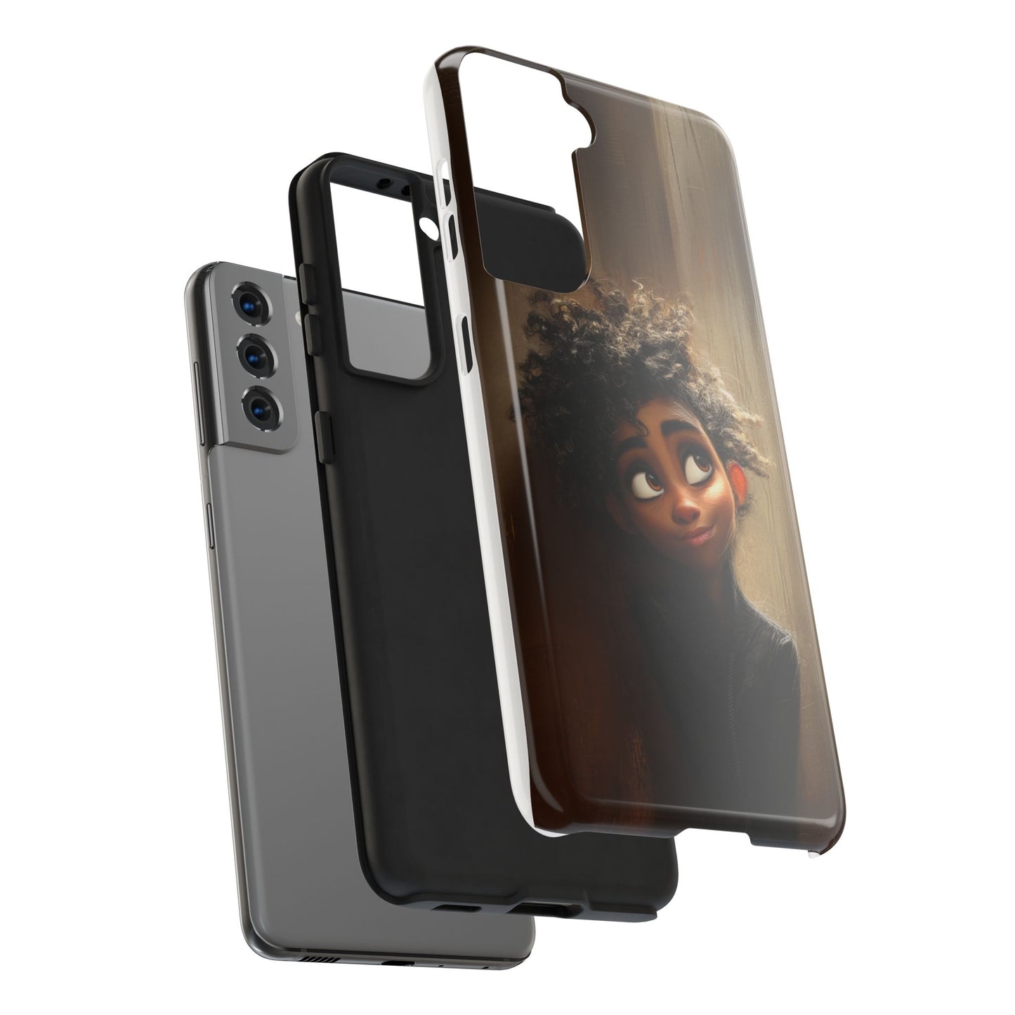 Stylish Tough Phone Case - Artistic Character Design for Teens