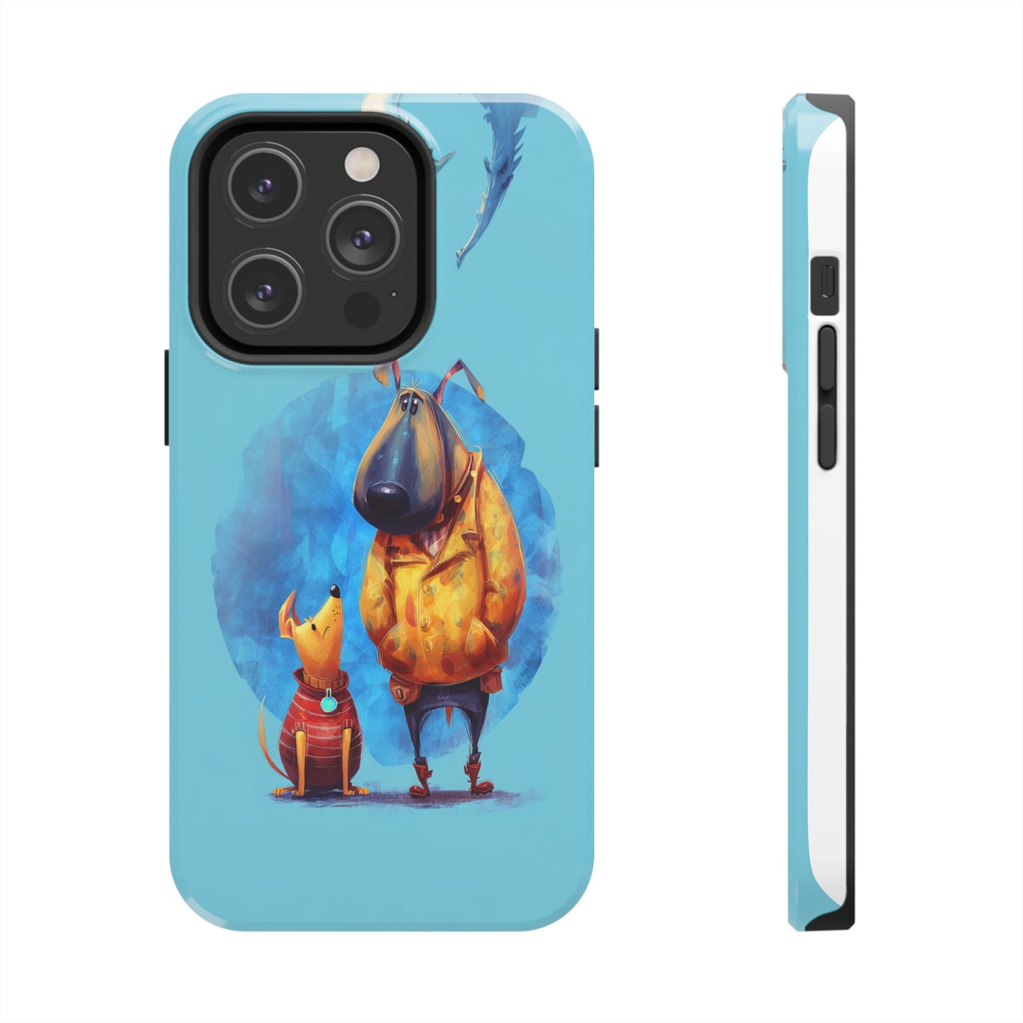 Whimsical Dog-Themed Tough Phone Case for Pet Lovers