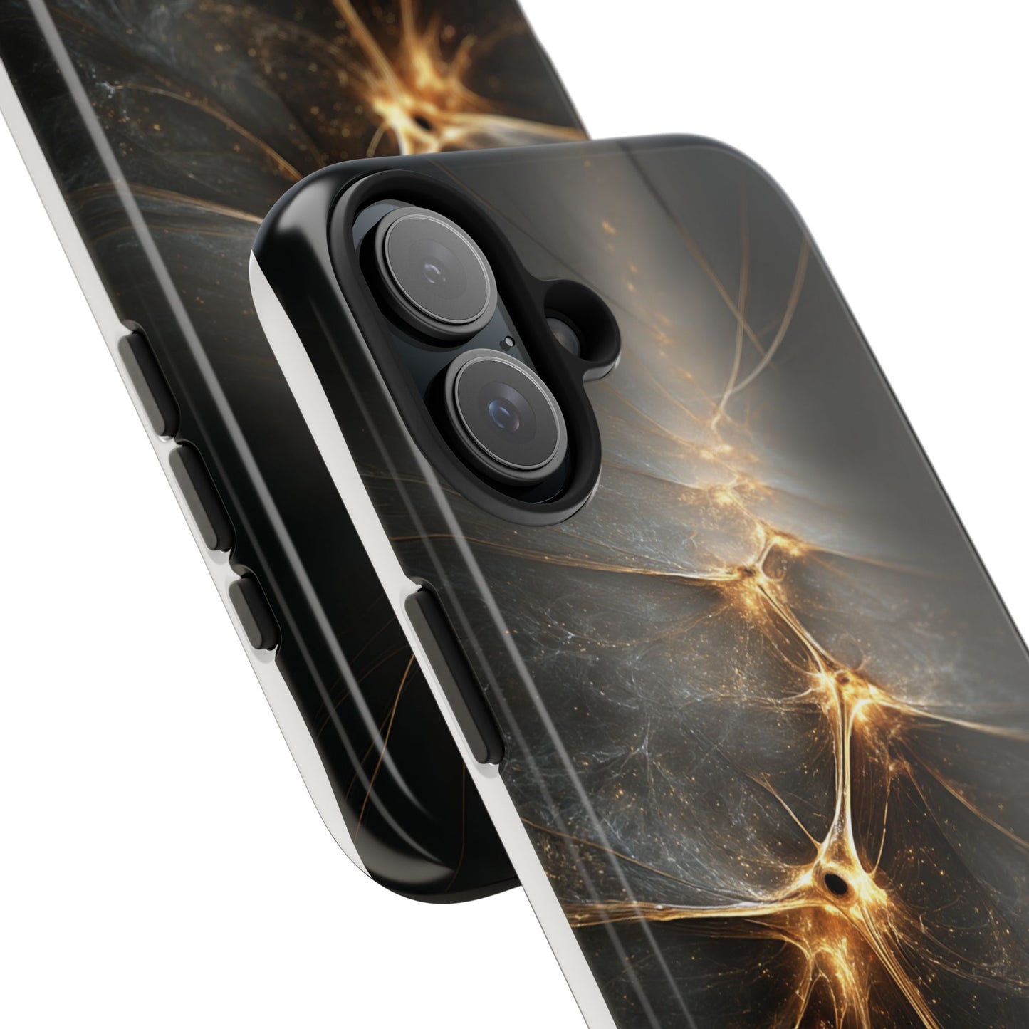 Tough Phone Case - Elegant Gold Fractal Design for Tech Lovers