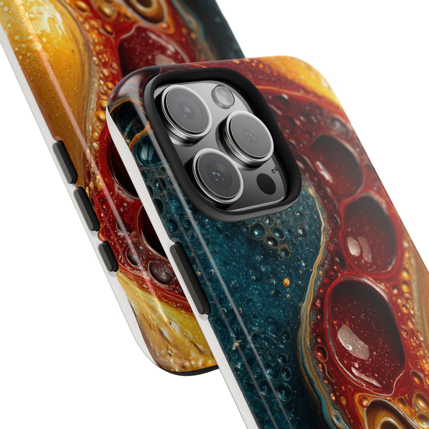 Artistic Tough Phone Case - Vibrant Fluid Design