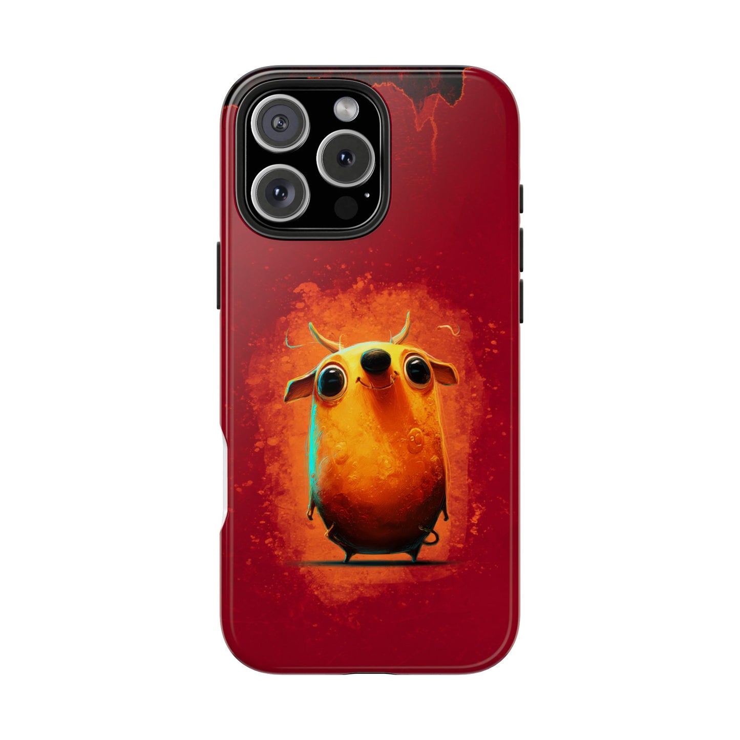 Whimsical Tough Phone Case - Cute Orange Monster Design