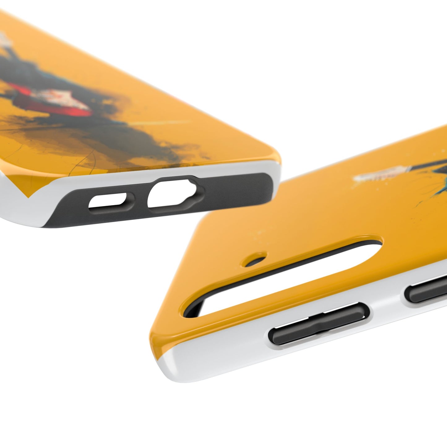 Black Cat Playing Red Guitar Tough Phone Case