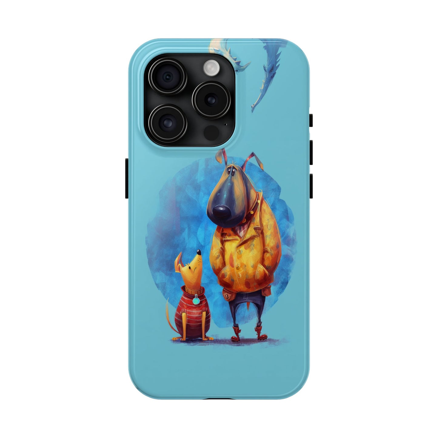Whimsical Dog-Themed Tough Phone Case for Pet Lovers