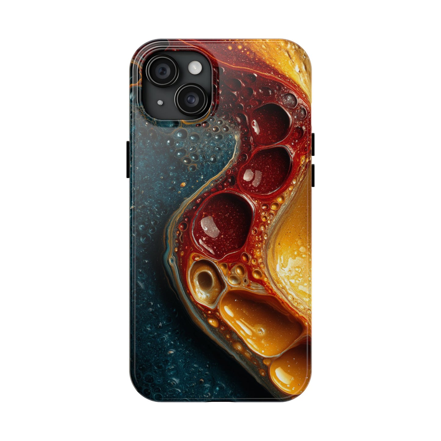 Artistic Tough Phone Case - Vibrant Fluid Design