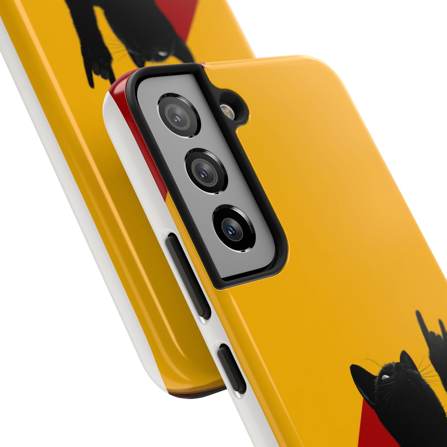 Black Cat Rock Gesture Tough Phone Case
