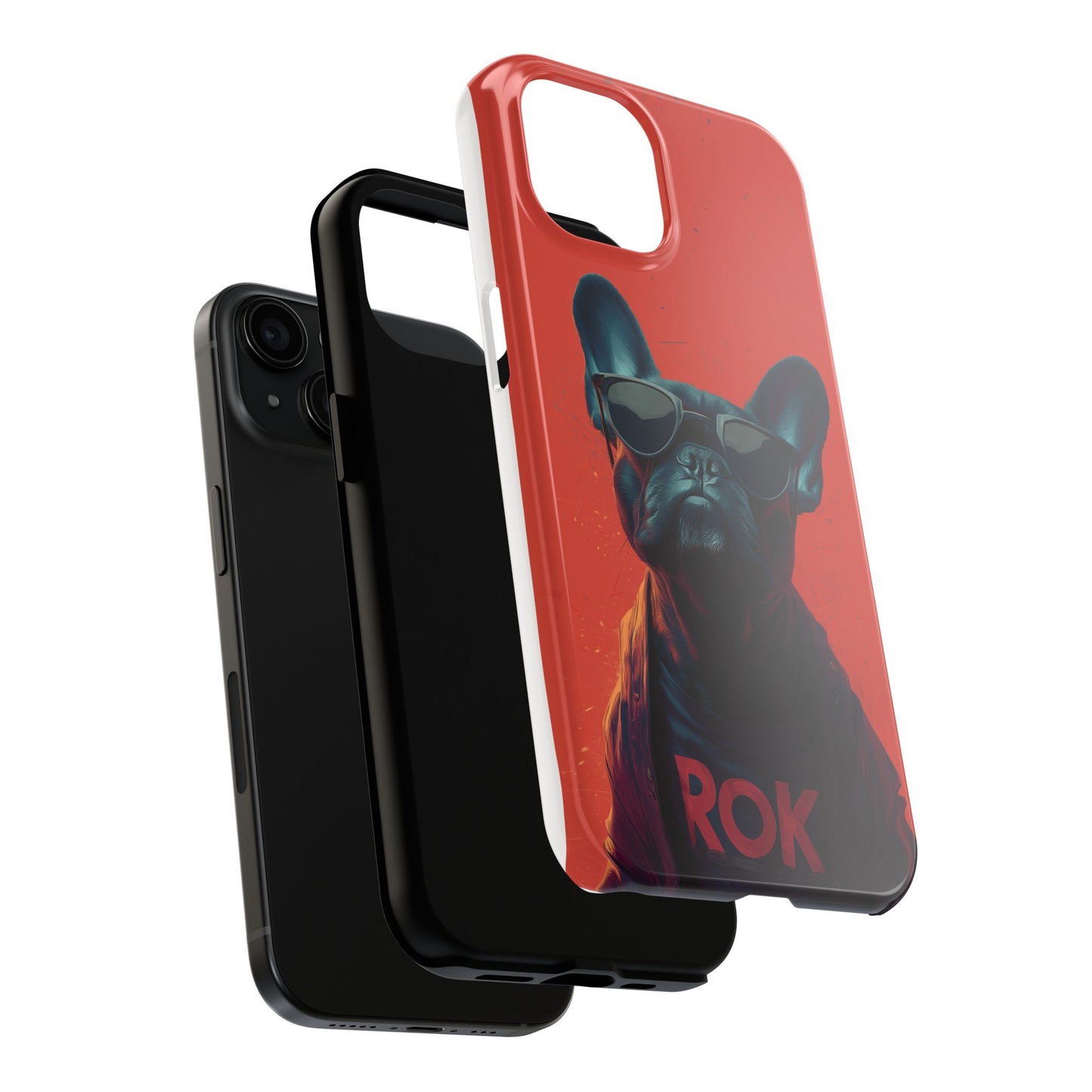 Rockin’ Dogs Tough Phone Case - Playful Guitarist & Cool Bulldog for Pet Lovers